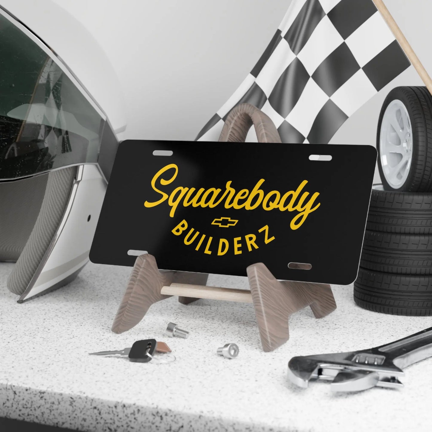 Squarebody Builderz License plate Printify