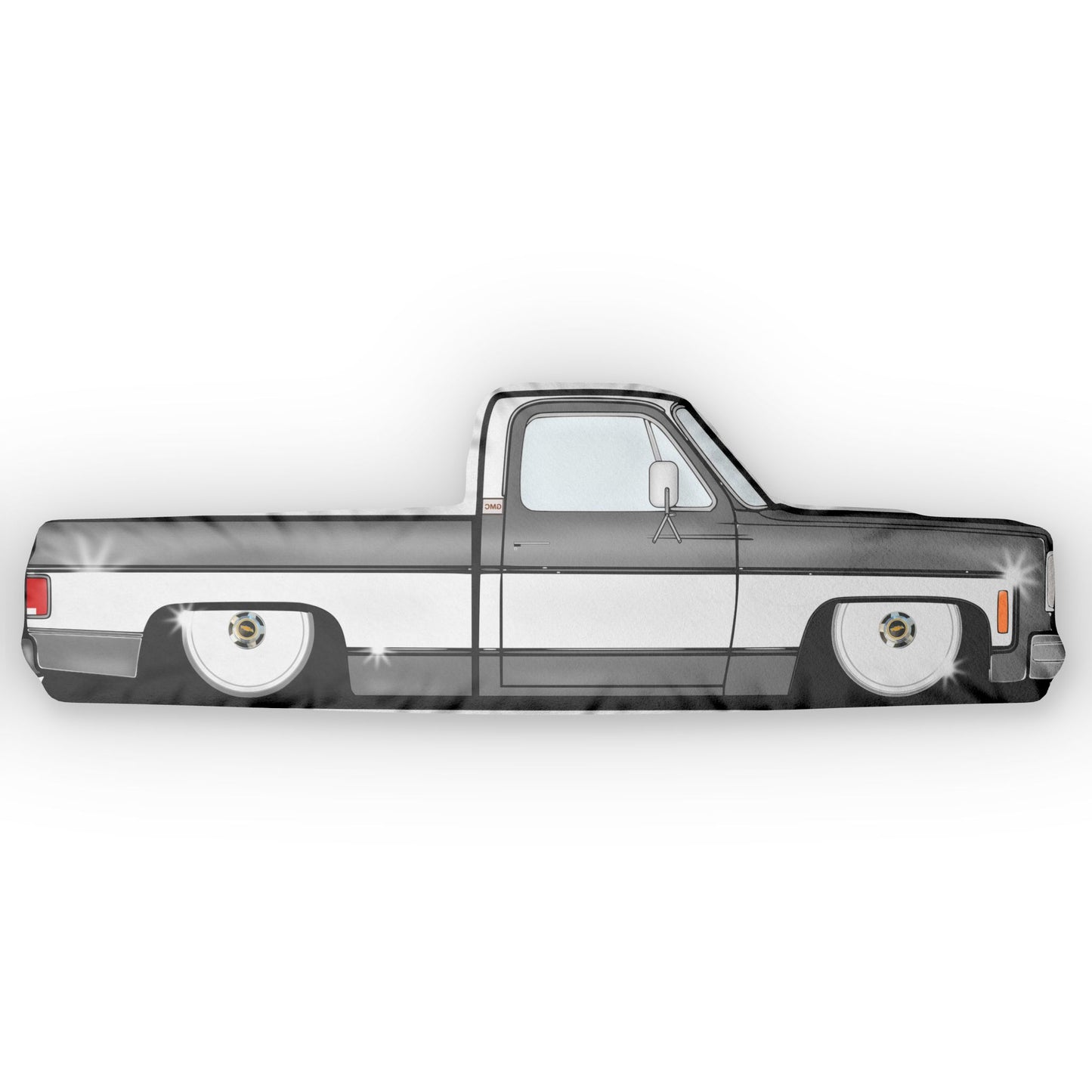 Custom C10 Truck-Shaped Pillow GREY & WHITE , Unique Home Decor, Gift for Car Lovers, Cozy Cushion, Automotive Themed Pillow