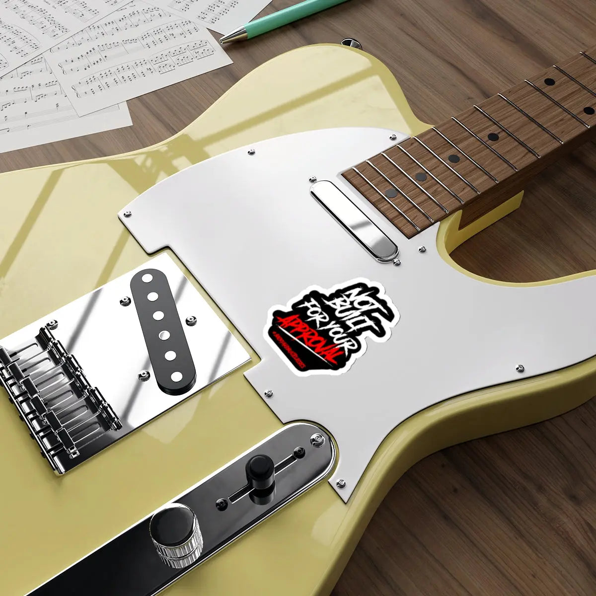 NOT BUILT for your APPROVAL Die-Cut Stickers for Self-Expression, Laptop Decor, Personalization, Gift for Friends, Trendy Vinyl Stickers Printify