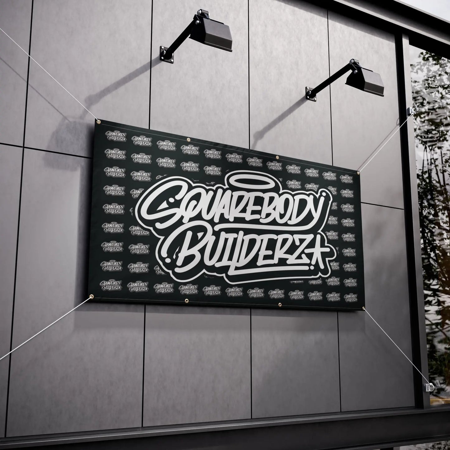 SQUAREBODY BUILDERZ logo Vinyl Banner Printify