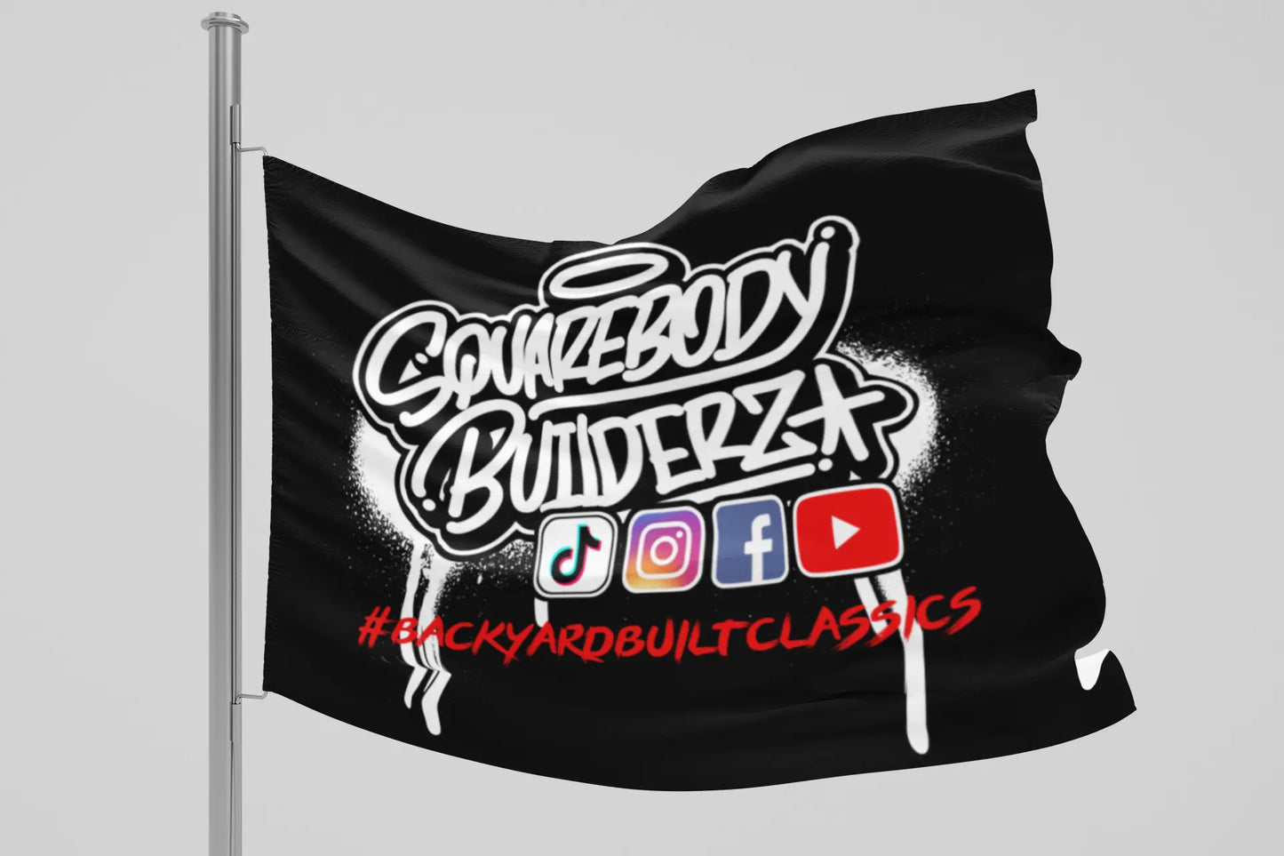 Squarebody Builderz double sided FLAG Printify