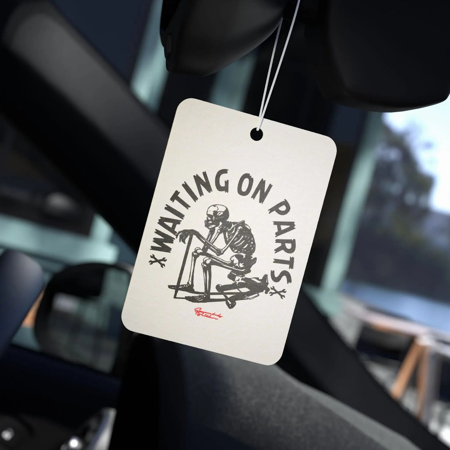 " Waiting on Parts " Car Air Freshener Printify