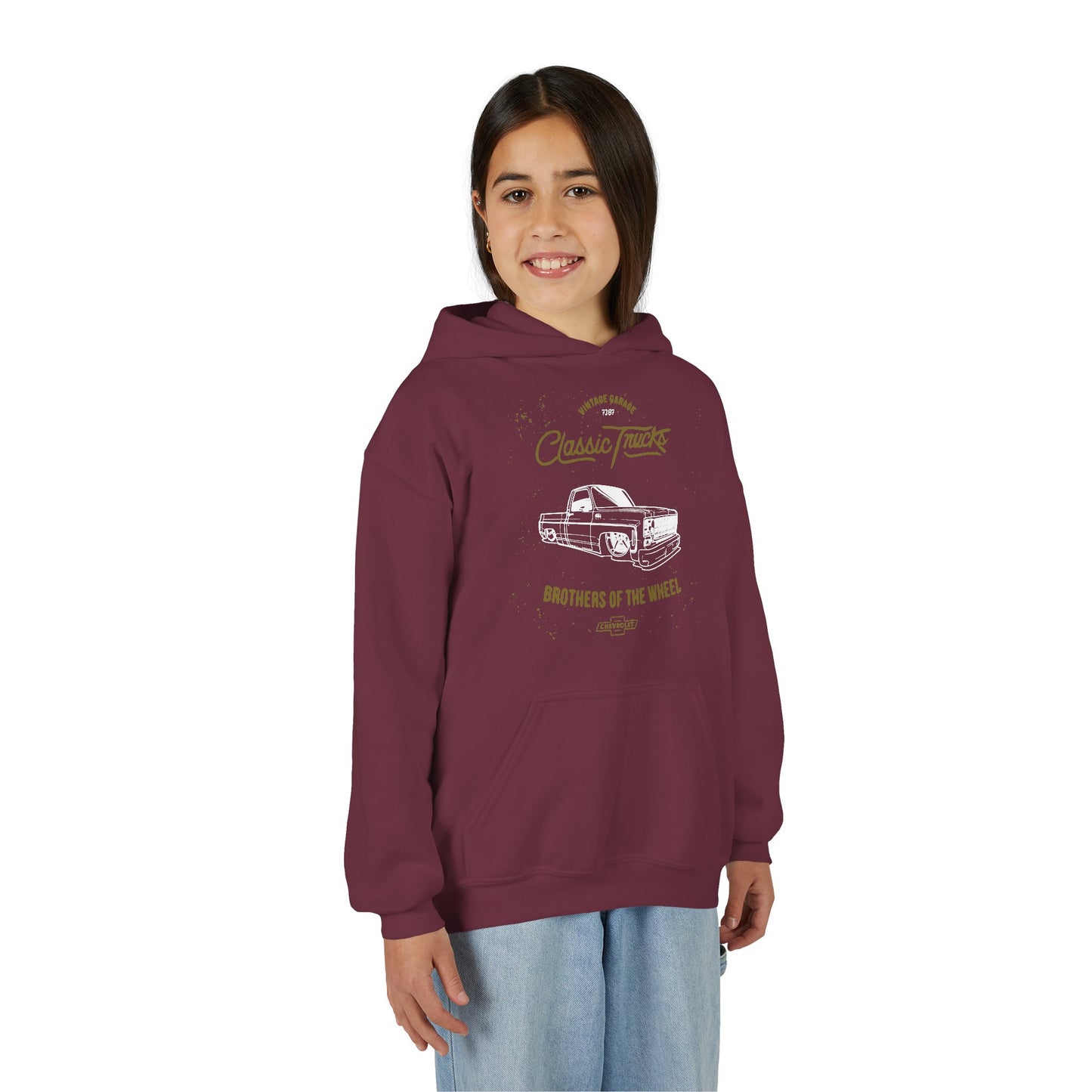 " Brothers of the Wheel " - Youth Vintage Automotive Sweatshirt for Young Car Enthusiasts