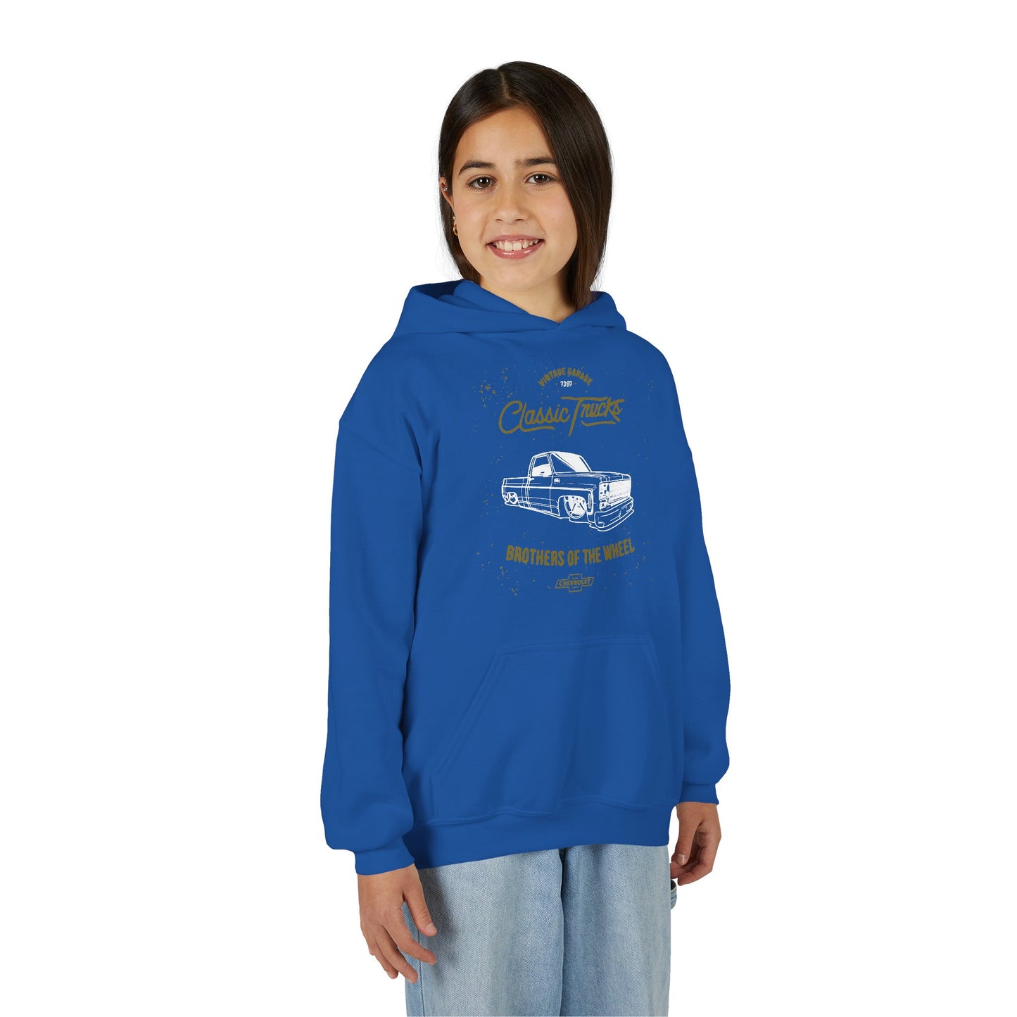 " Brothers of the Wheel " - Youth Vintage Automotive Sweatshirt for Young Car Enthusiasts