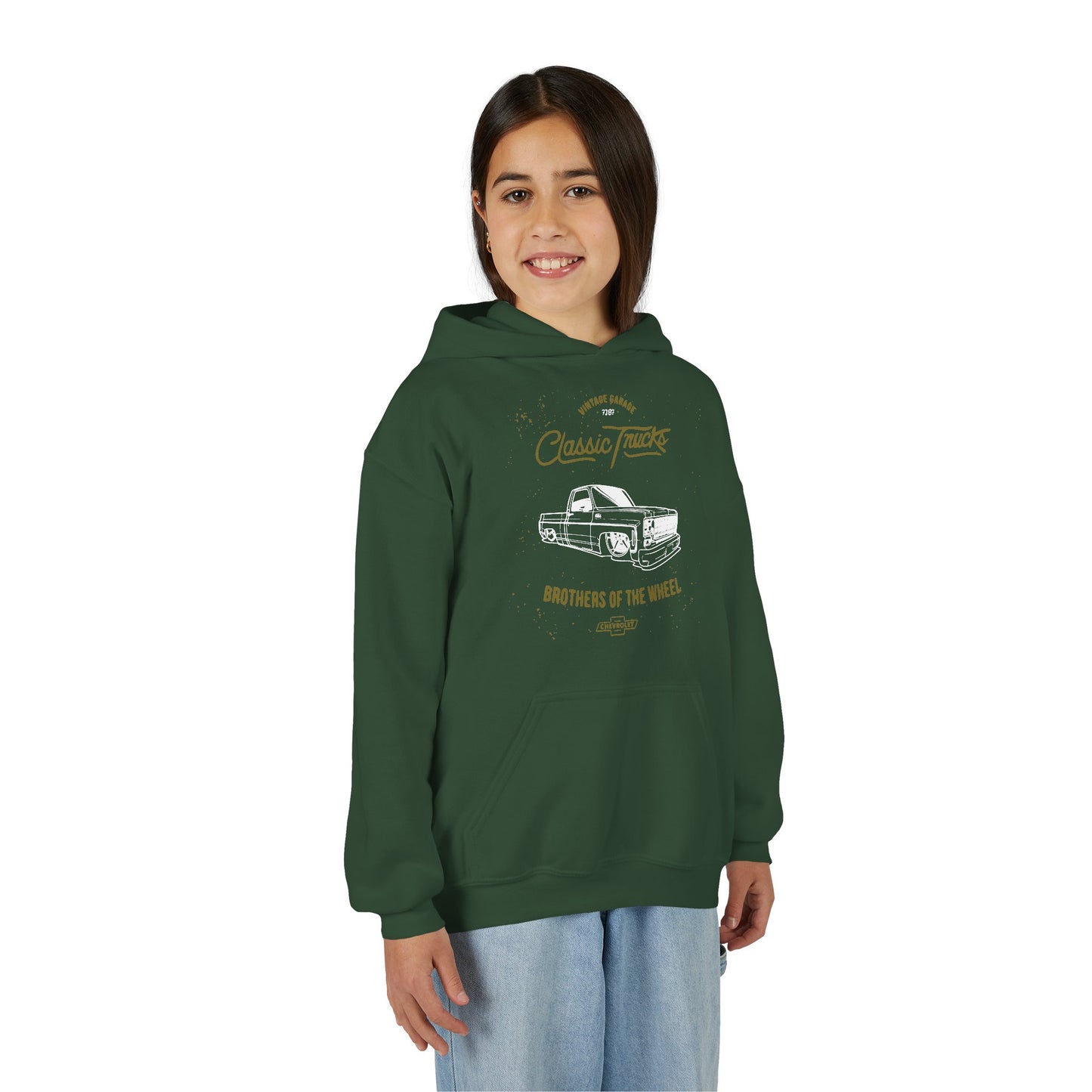 " Brothers of the Wheel " - Youth Vintage Automotive Sweatshirt for Young Car Enthusiasts