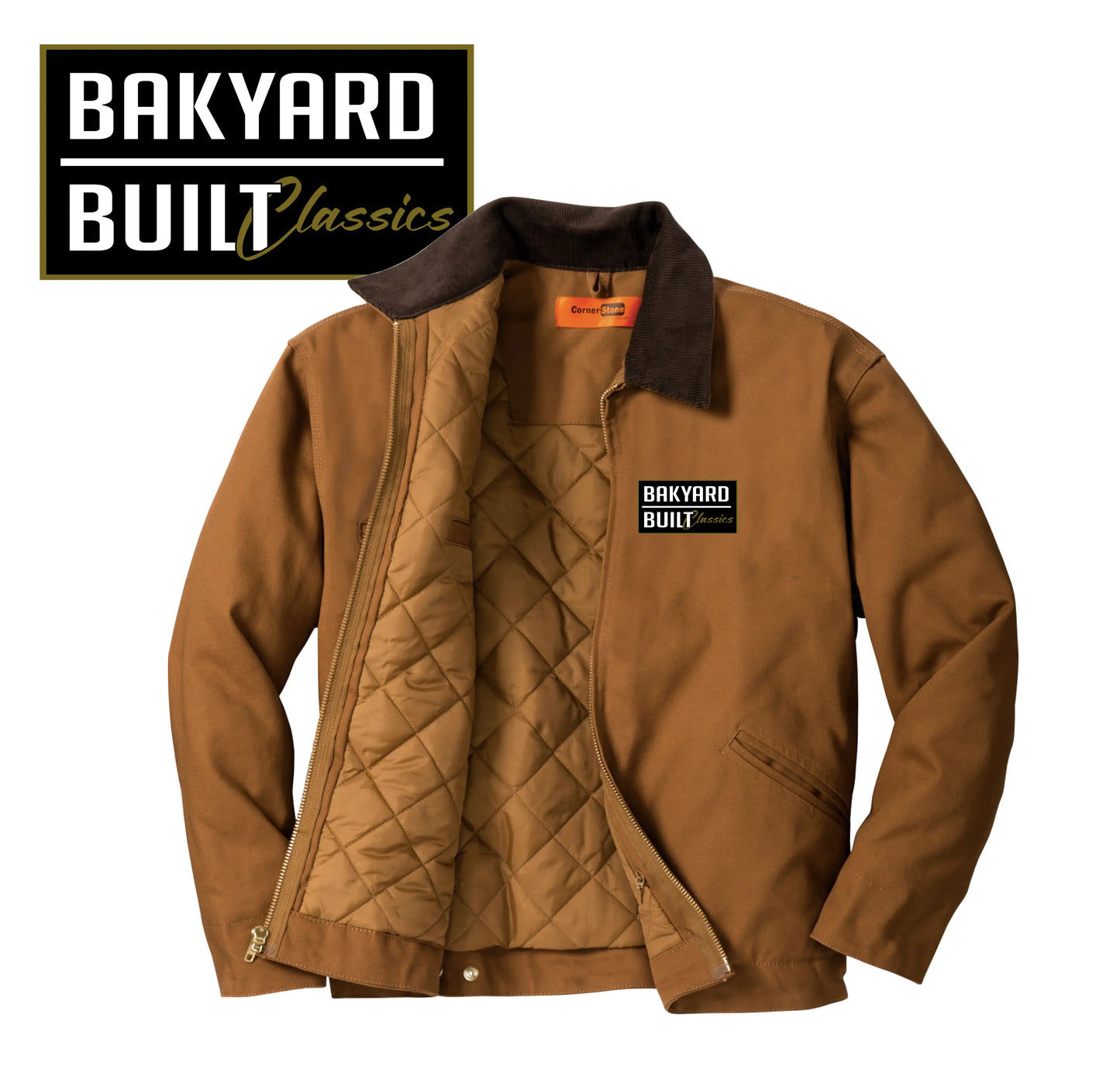 Backyard Built Embroidered Work Jacket — Durable Duck Cloth Printify