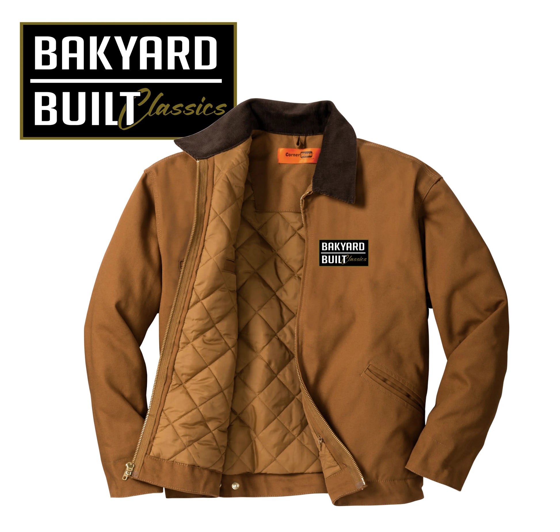 Backyard Built Embroidered Work Jacket — Durable Duck Cloth Printify