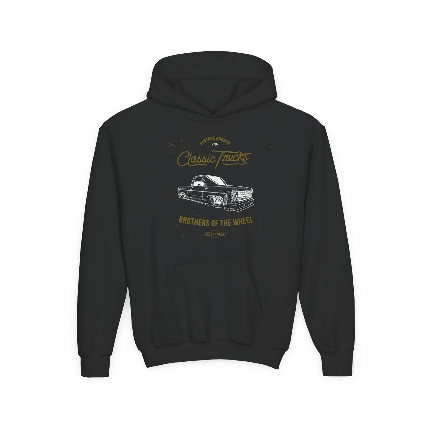 " Brothers of the Wheel " - Youth Vintage Automotive Sweatshirt for Young Car Enthusiasts Printify