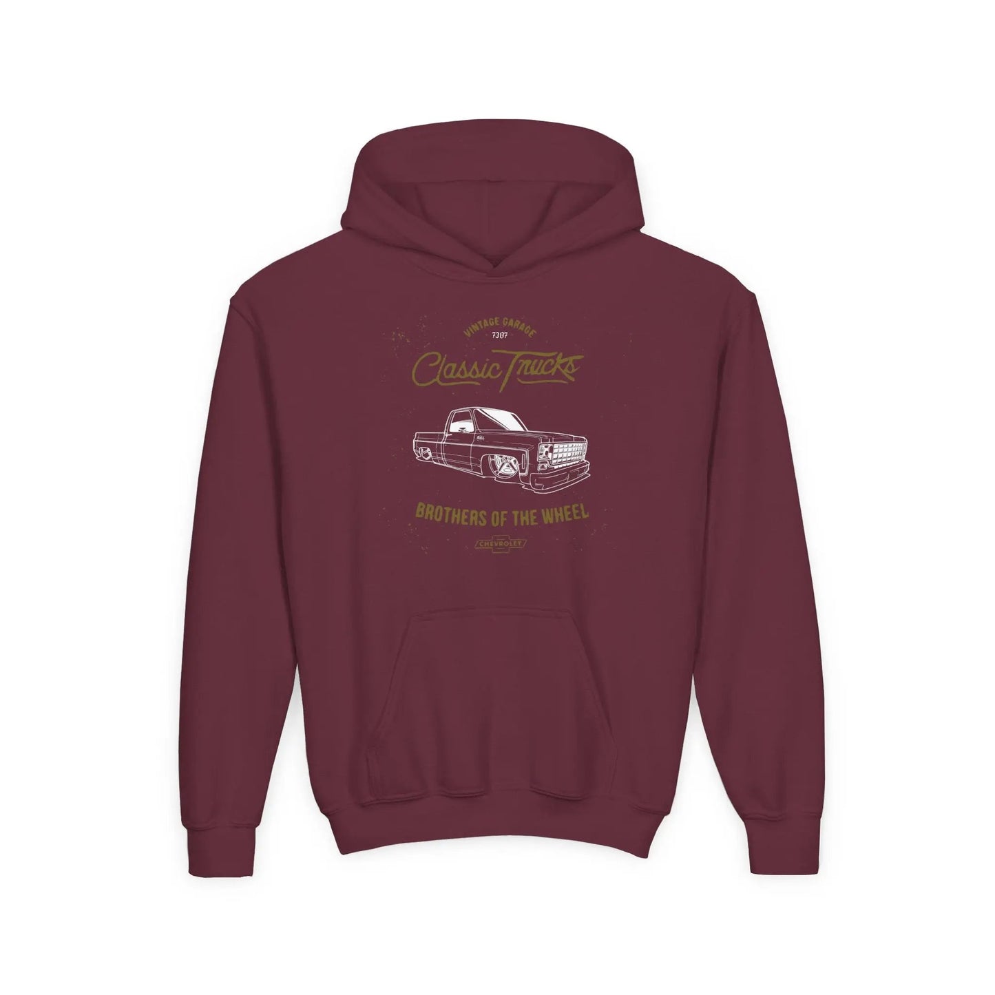 " Brothers of the Wheel " - Youth Vintage Automotive Sweatshirt for Young Car Enthusiasts Printify