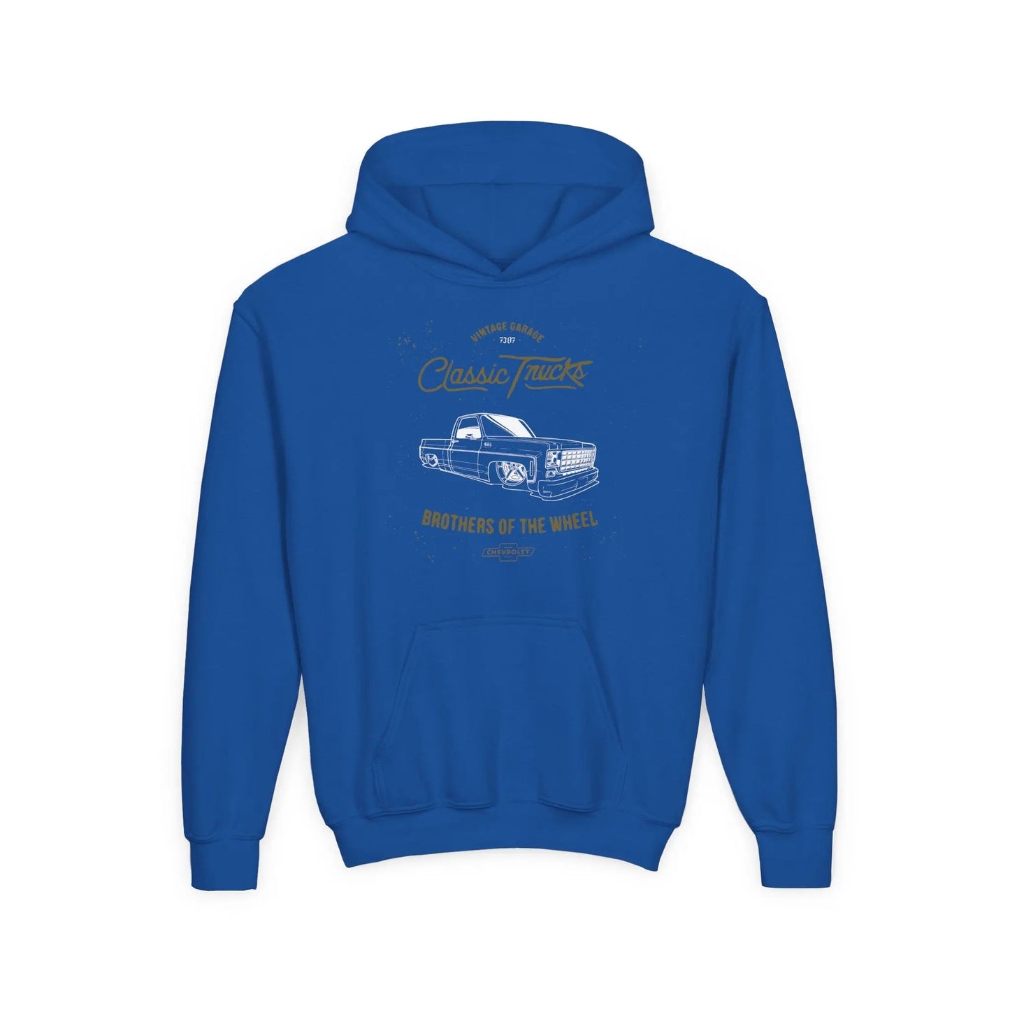 " Brothers of the Wheel " - Youth Vintage Automotive Sweatshirt for Young Car Enthusiasts Printify