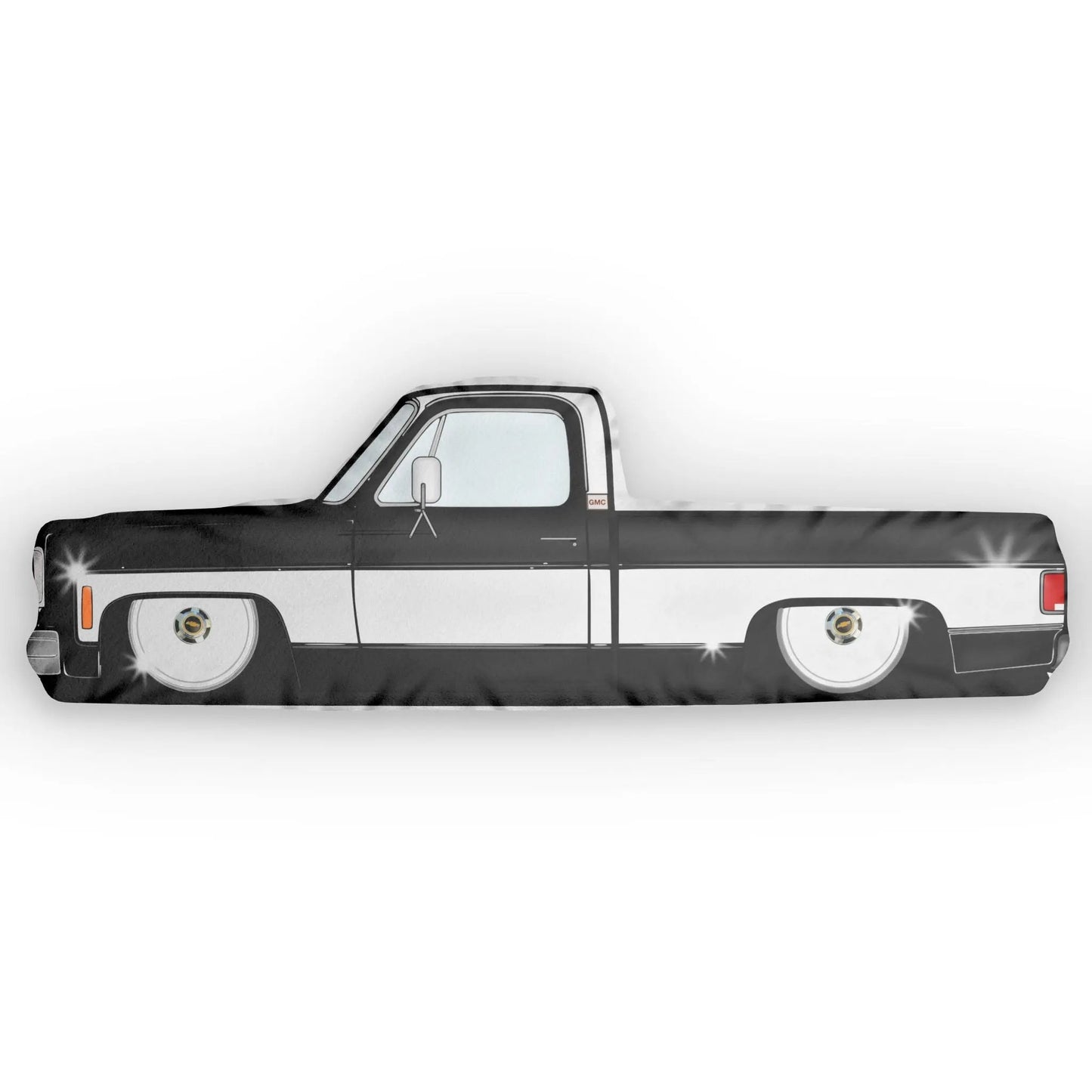 C10 Truck Shaped Pillow BLACK & WHITE , Custom Car Decor, Gift for Auto Lovers, Unique Home Accent, Vehicle Decor Printify