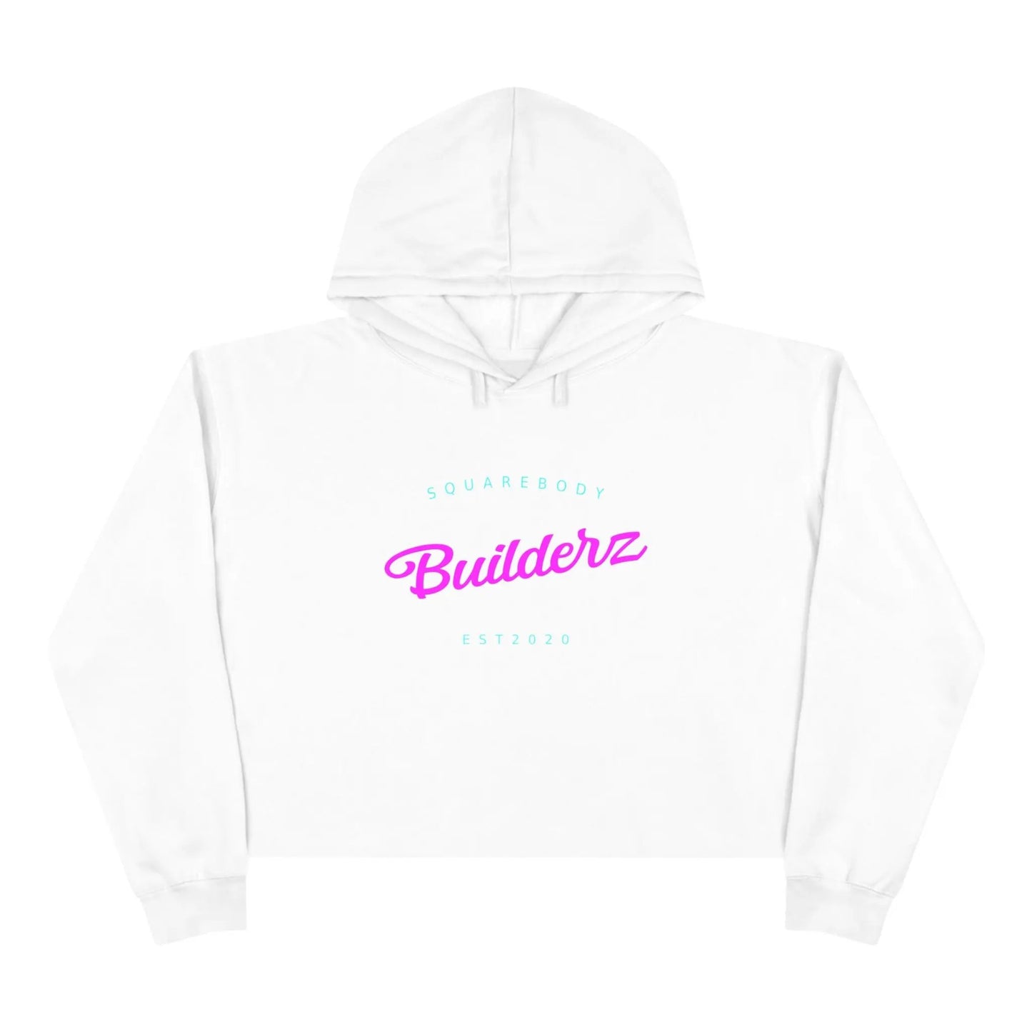 Crop Hoodie Squarebody Builderz Barbie Inspired Logo Sweater Printify