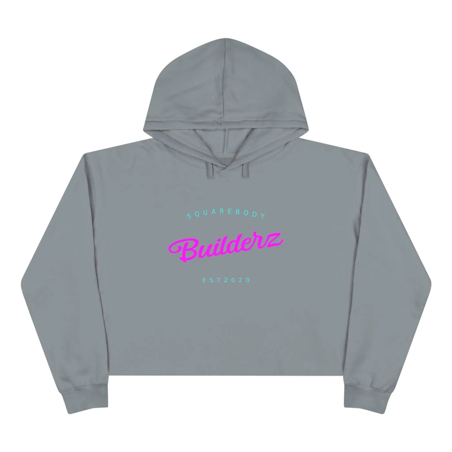 Crop Hoodie Squarebody Builderz Barbie Inspired Logo Sweater Printify