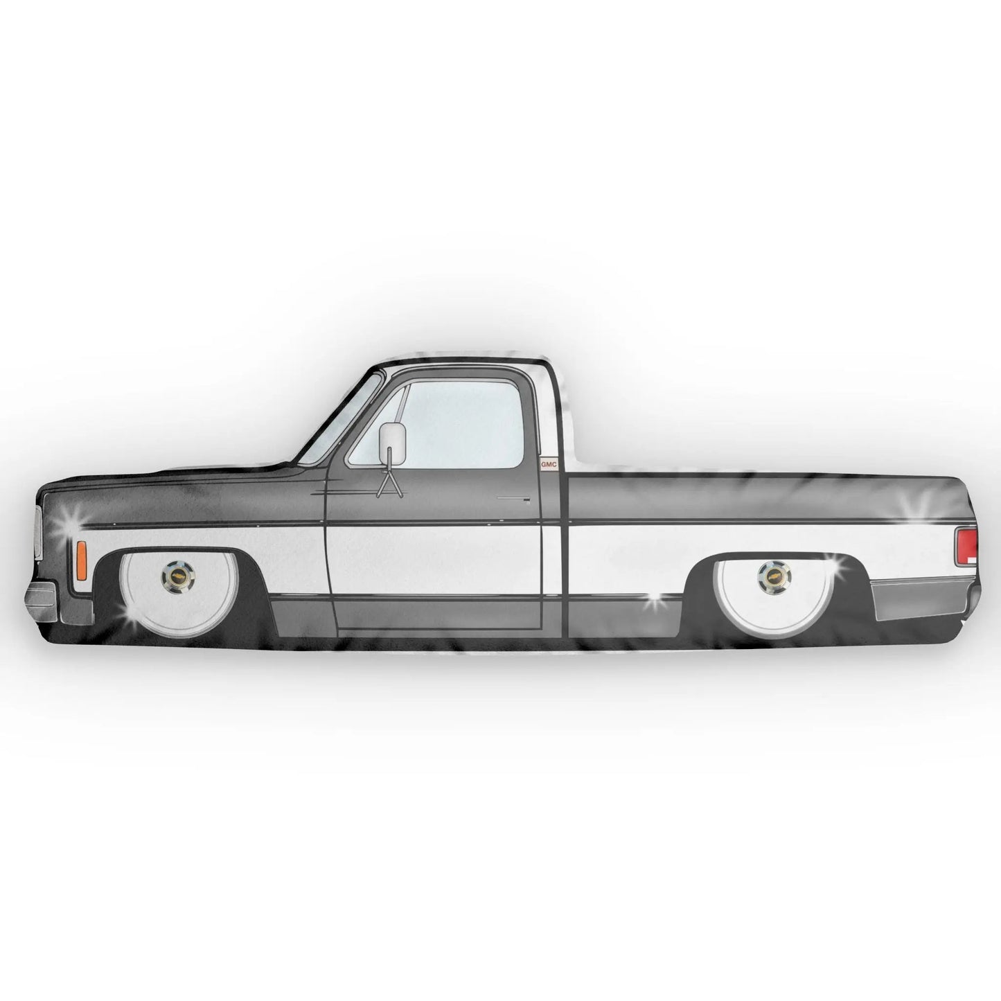 Custom C10 Truck-Shaped Pillow GREY & WHITE , Unique Home Decor, Gift for Car Lovers, Cozy Cushion, Automotive Themed Pillow Printify