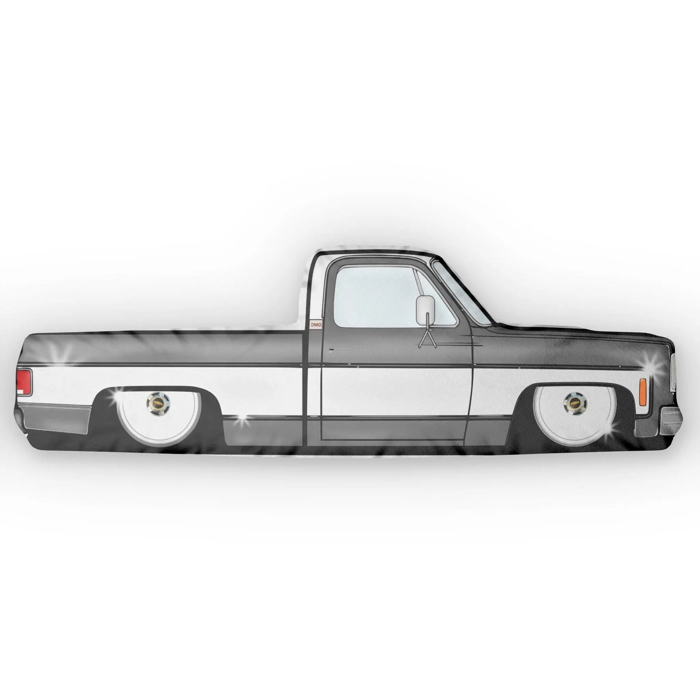 Custom C10 Truck-Shaped Pillow GREY & WHITE , Unique Home Decor, Gift for Car Lovers, Cozy Cushion, Automotive Themed Pillow Printify