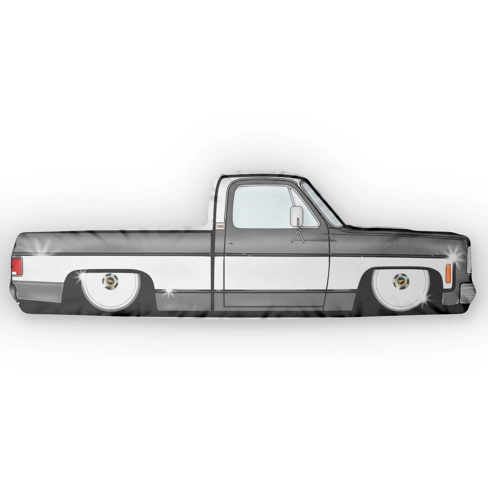 Custom C10 Truck-Shaped Pillow GREY & WHITE , Unique Home Decor, Gift for Car Lovers, Cozy Cushion, Automotive Themed Pillow Printify