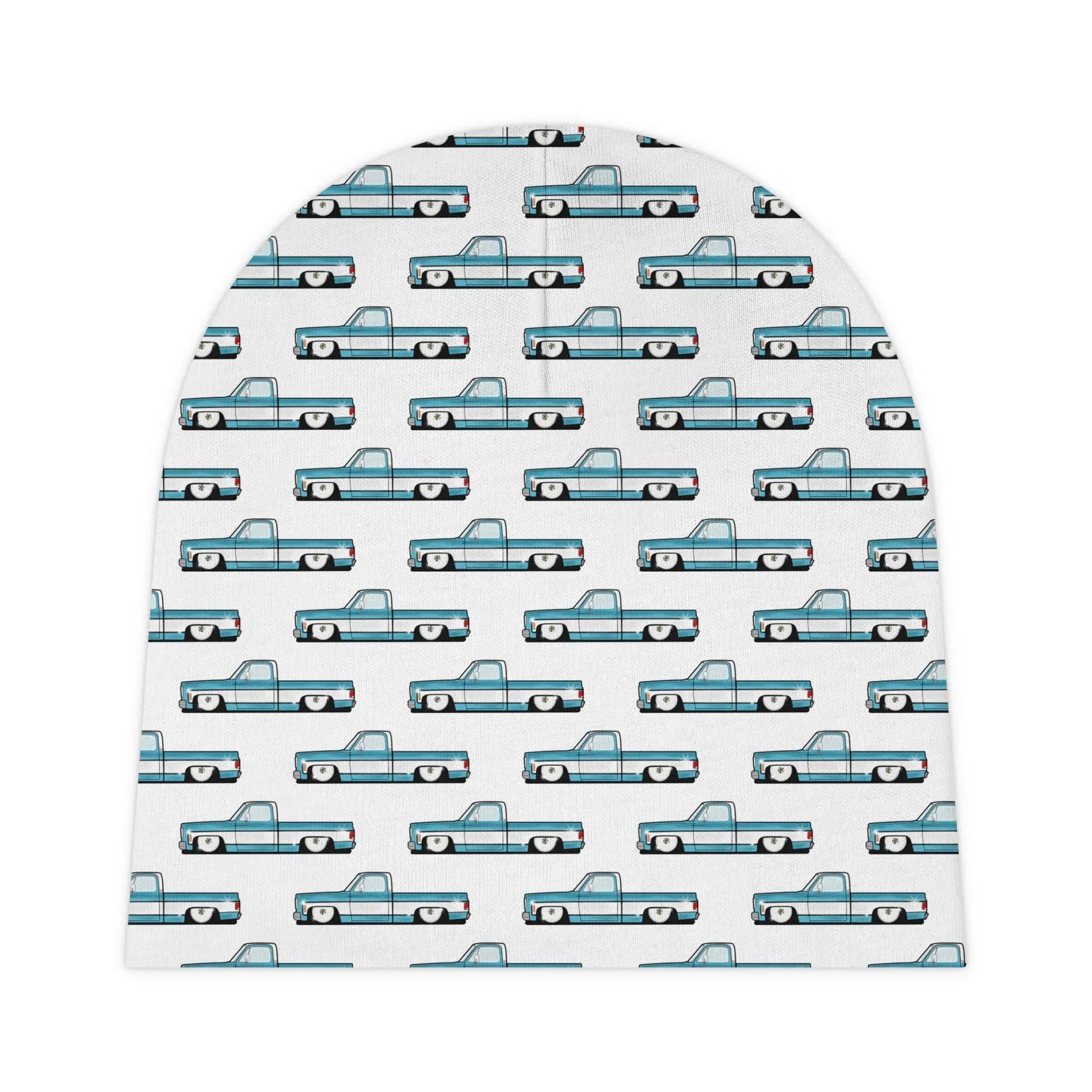 Cute Baby Squarebody C10 Beanie blue and white , Adorable Infant Headwear, Newborn Beanie Hat, Fun Baby Shower Gift, Trendy Baby Accessories Printify