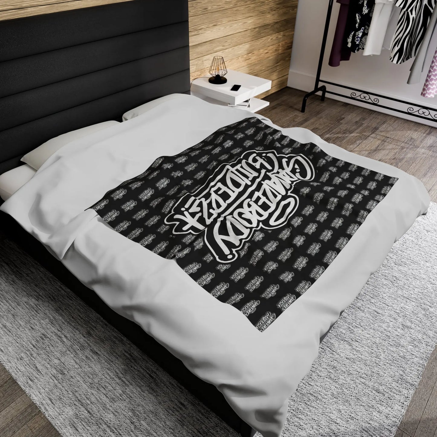 SQUAREBODY BUILDERZ Velveteen Plush Throw Blanket Printify