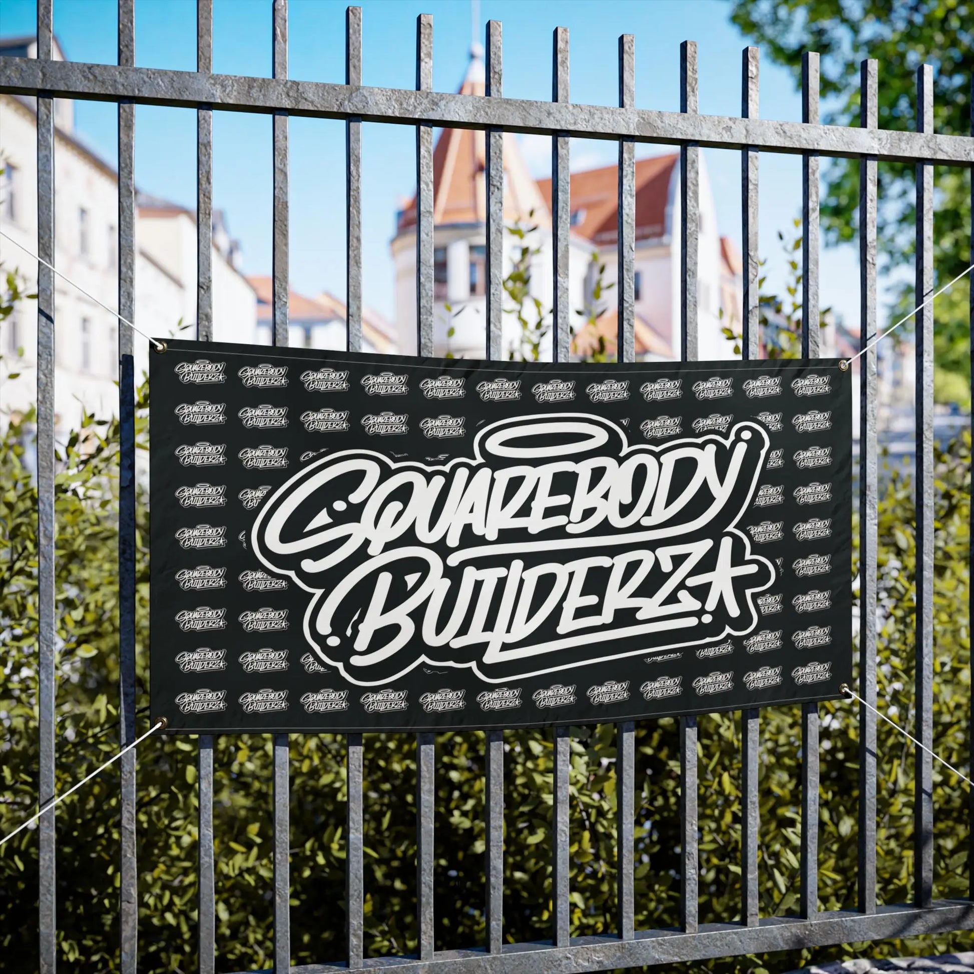 SQUAREBODY BUILDERZ logo Vinyl Banner Printify