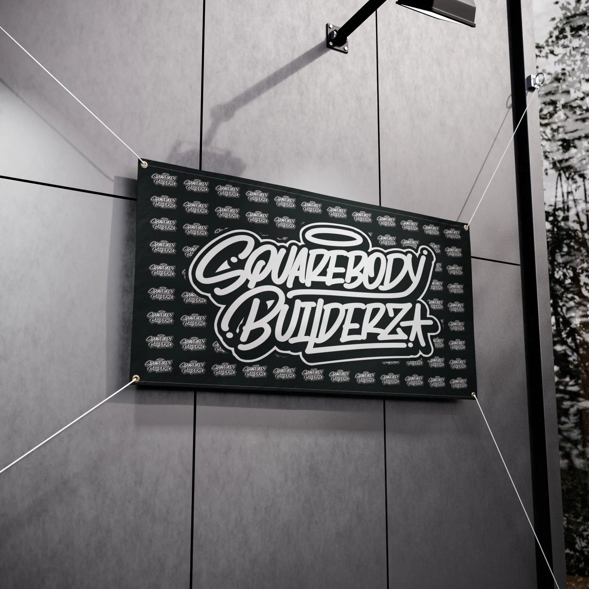 SQUAREBODY BUILDERZ logo Vinyl Banner Printify