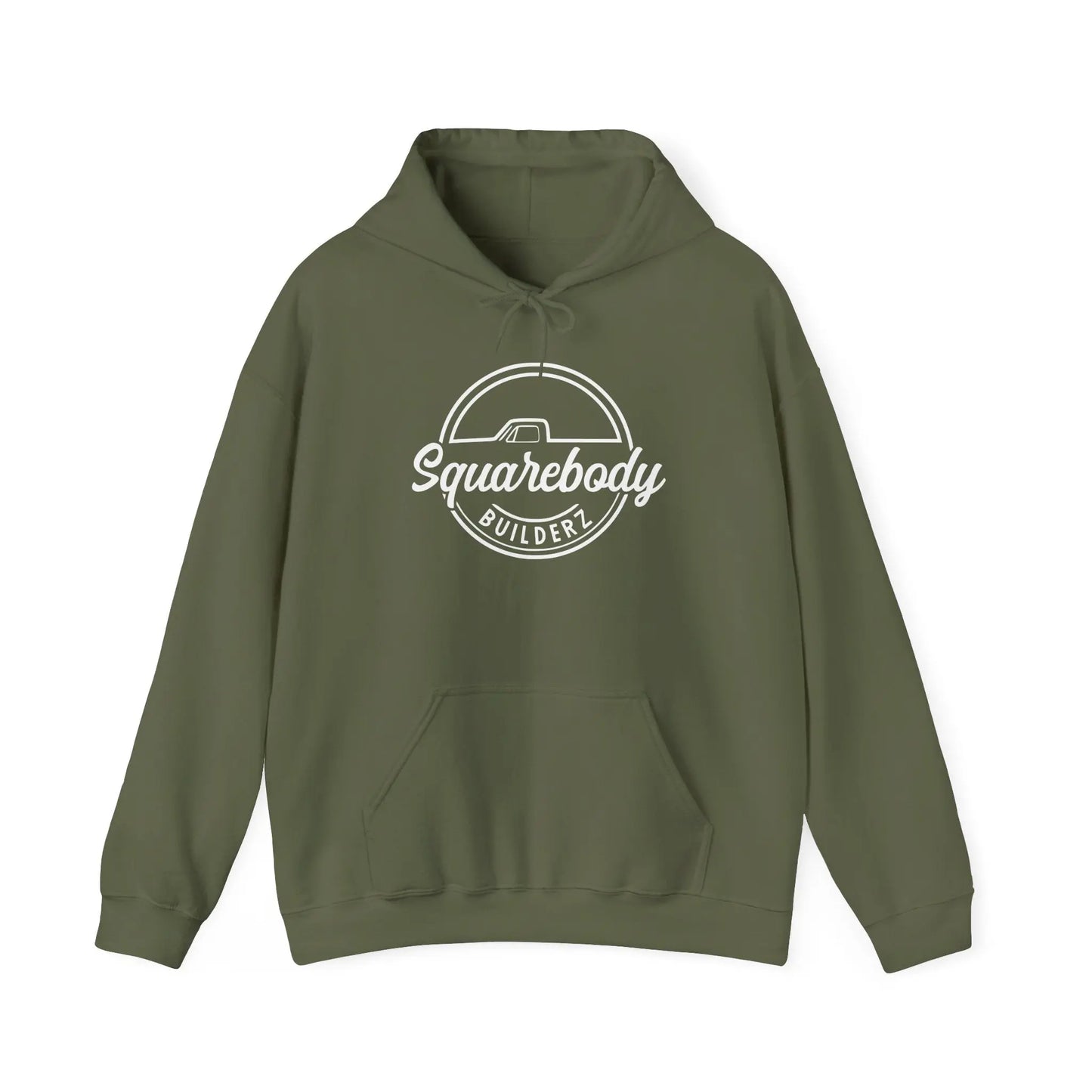 SQUAREBODY BUILDERZ round LOGO Unisex Heavy Blend™ Hooded Sweatshirt Printify