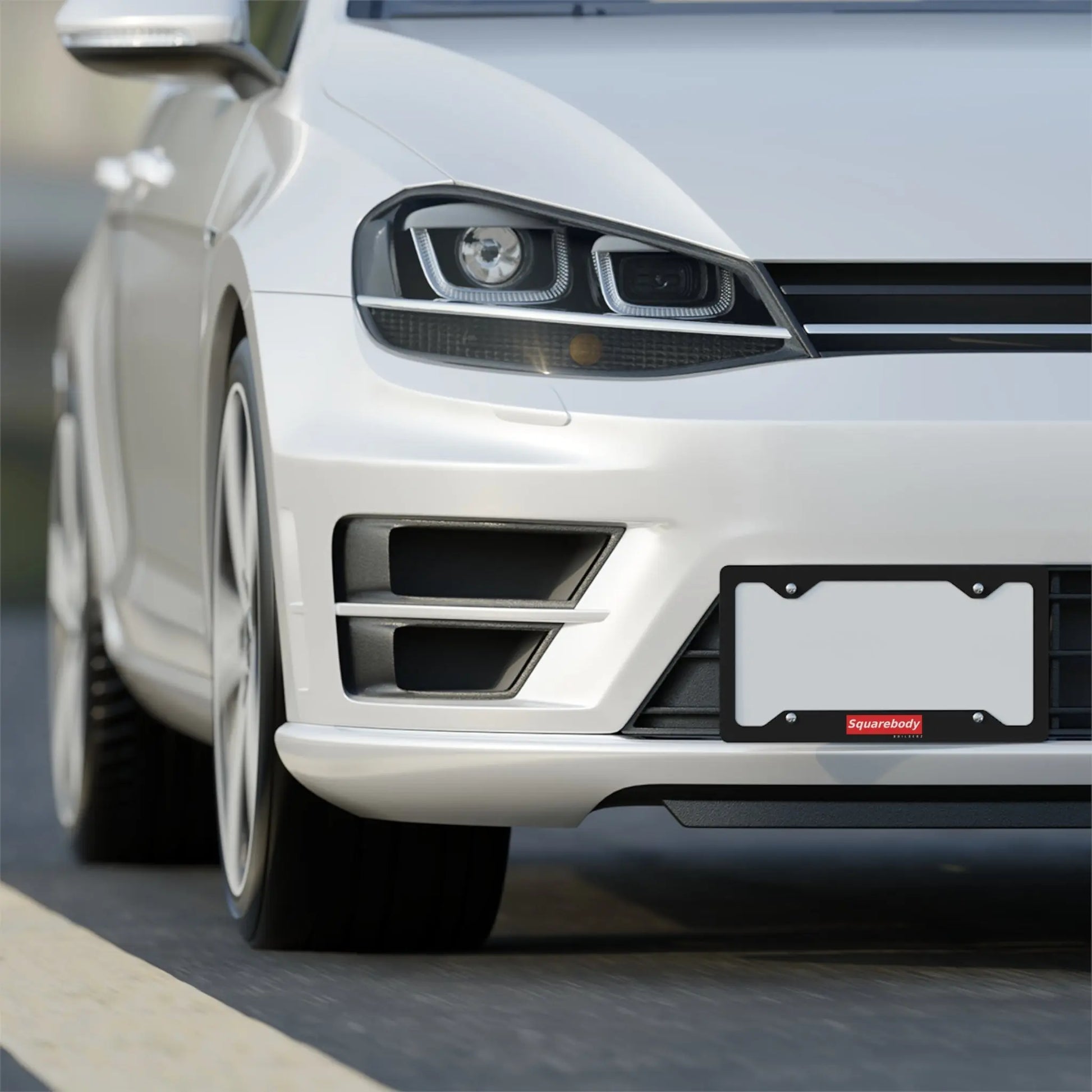 SQUAREBODY_BUILDERZ Metal License Plate Frame Printify
