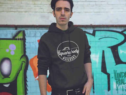 SQUAREBODY_BUILDERZ round LOGO Unisex Heavy Blend™ Hooded Sweatshirt Printify
