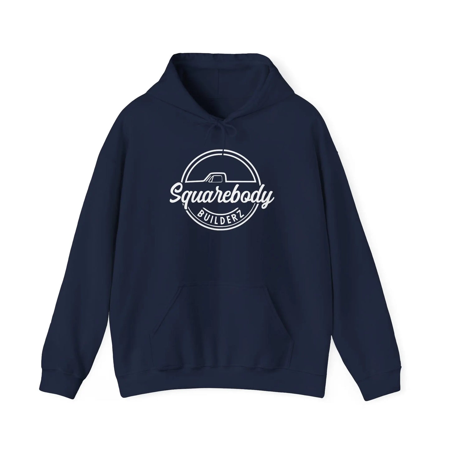 SQUAREBODY_BUILDERZ round LOGO Unisex Heavy Blend™ Hooded Sweatshirt Printify
