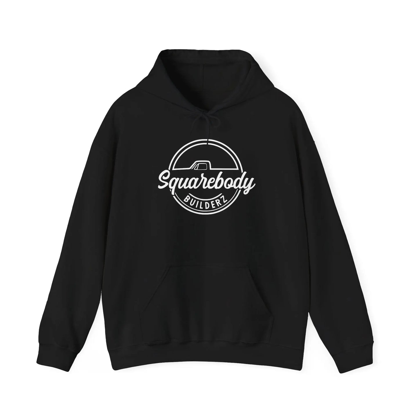 SQUAREBODY_BUILDERZ round LOGO Unisex Heavy Blend™ Hooded Sweatshirt Printify