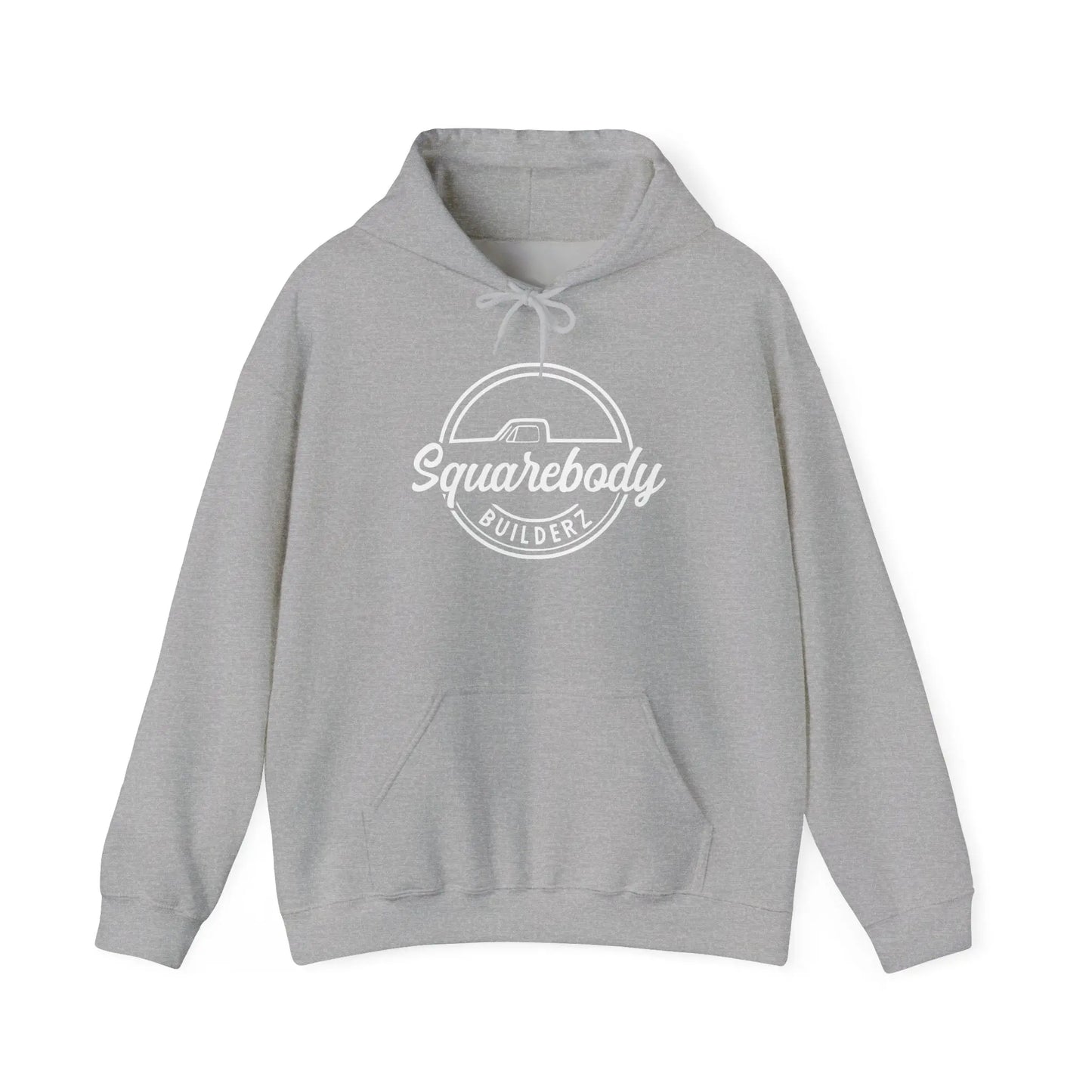 SQUAREBODY_BUILDERZ round LOGO Unisex Heavy Blend™ Hooded Sweatshirt Printify