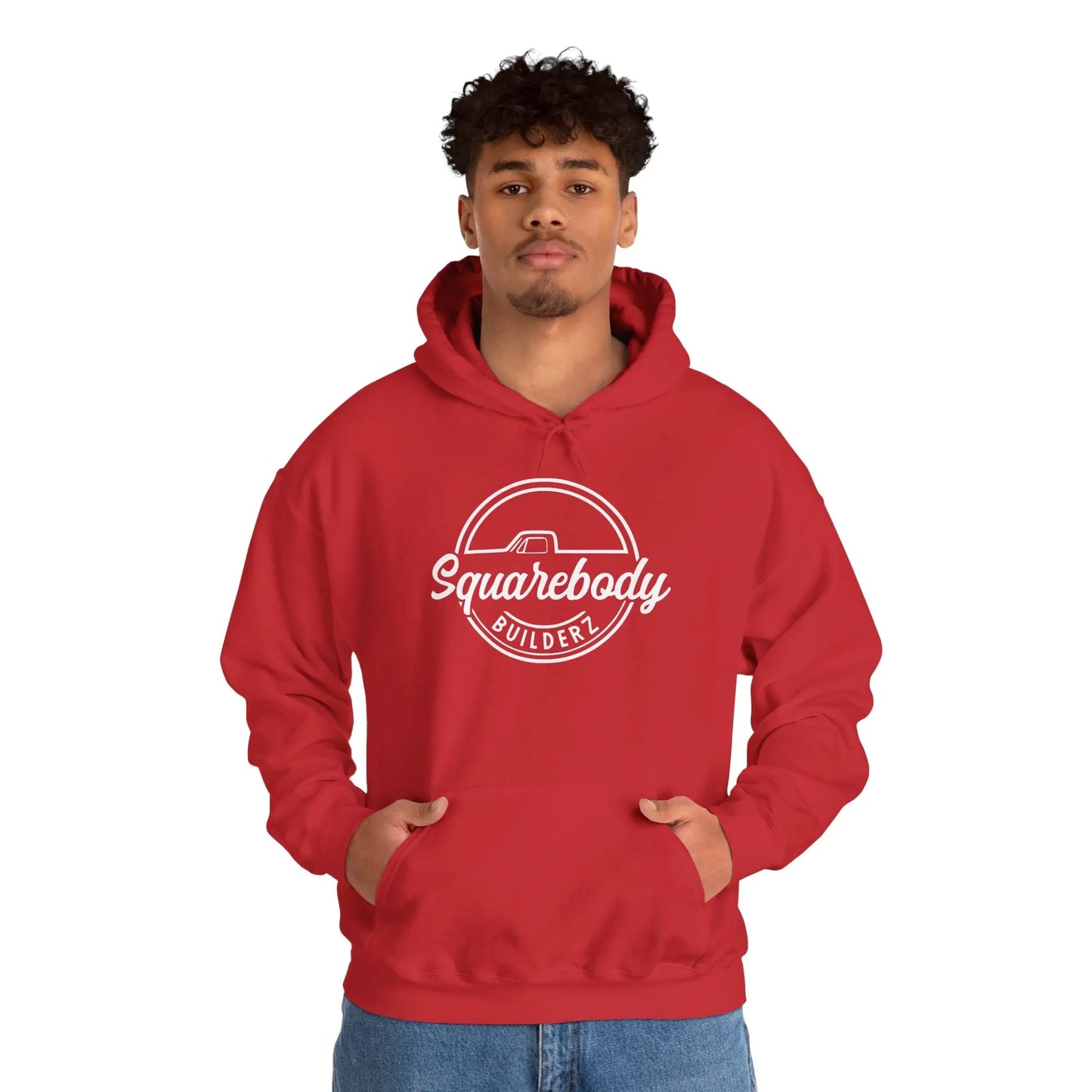 SQUAREBODY_BUILDERZ round LOGO Unisex Heavy Blend™ Hooded Sweatshirt Printify