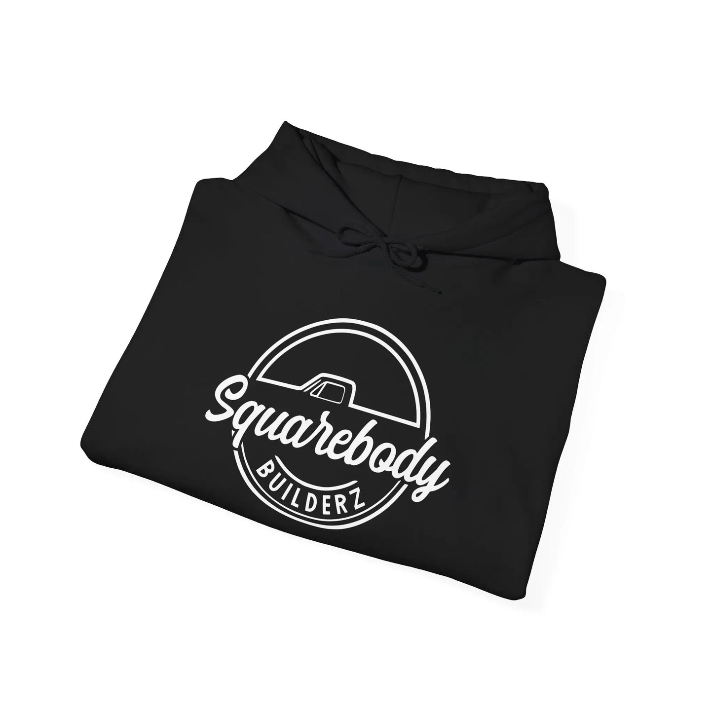 SQUAREBODY_BUILDERZ round LOGO Unisex Heavy Blend™ Hooded Sweatshirt Printify
