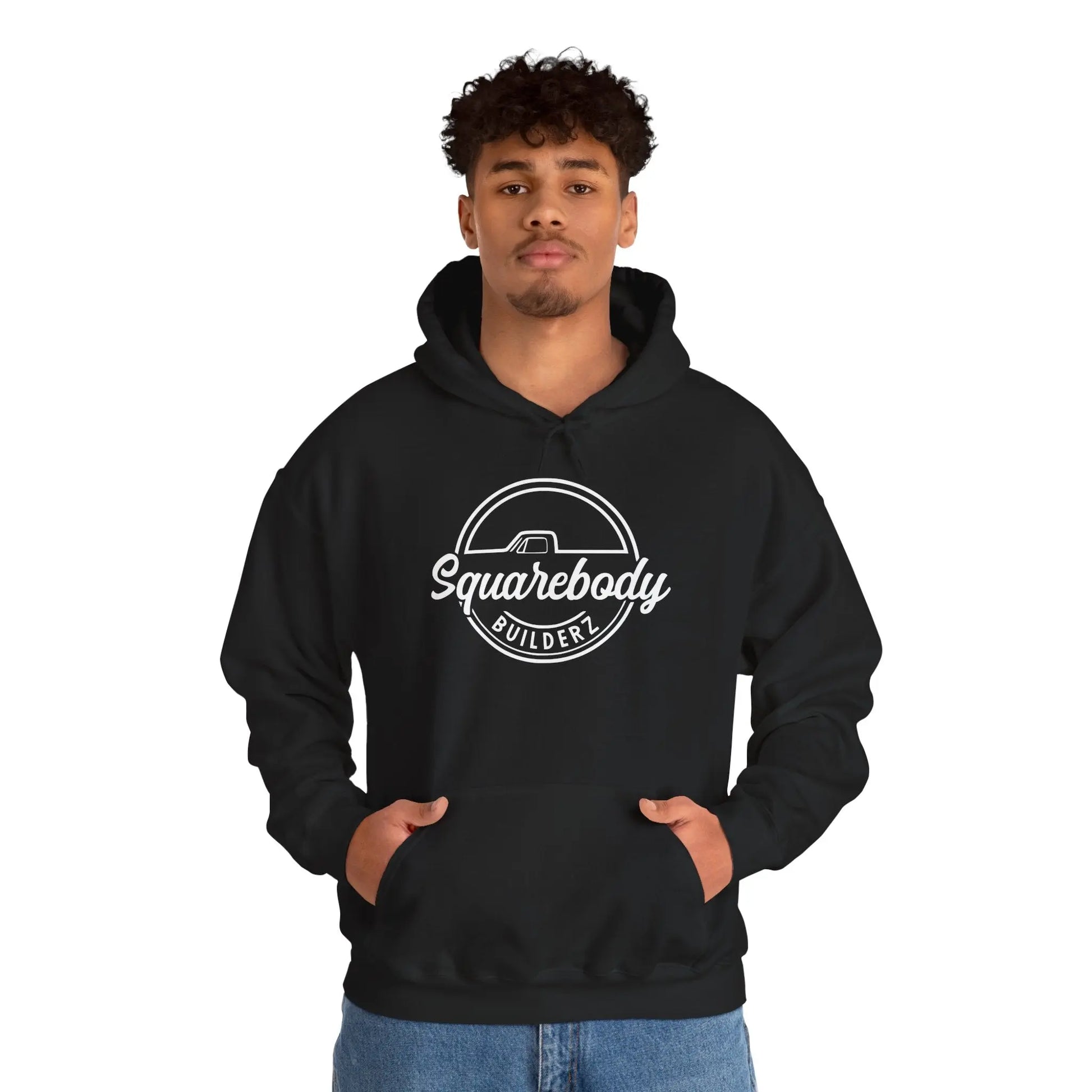 SQUAREBODY_BUILDERZ round LOGO Unisex Heavy Blend™ Hooded Sweatshirt Printify