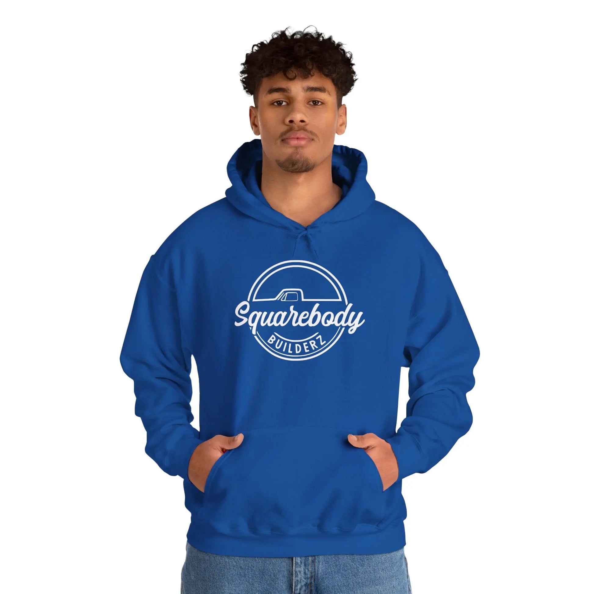 SQUAREBODY_BUILDERZ round LOGO Unisex Heavy Blend™ Hooded Sweatshirt Printify