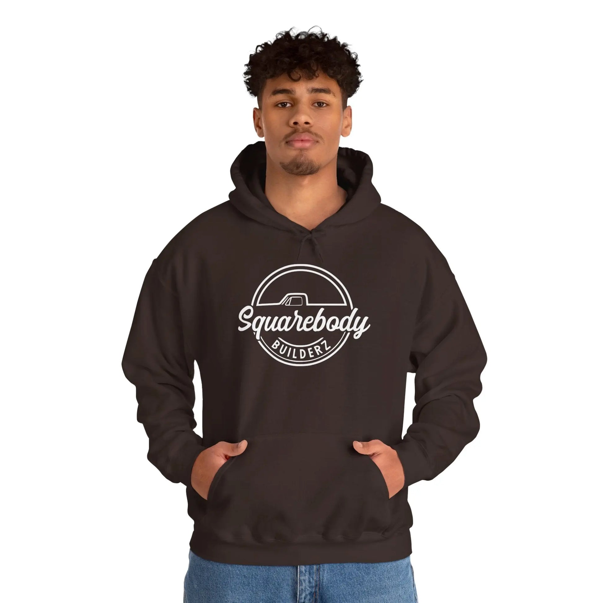 SQUAREBODY_BUILDERZ round LOGO Unisex Heavy Blend™ Hooded Sweatshirt Printify