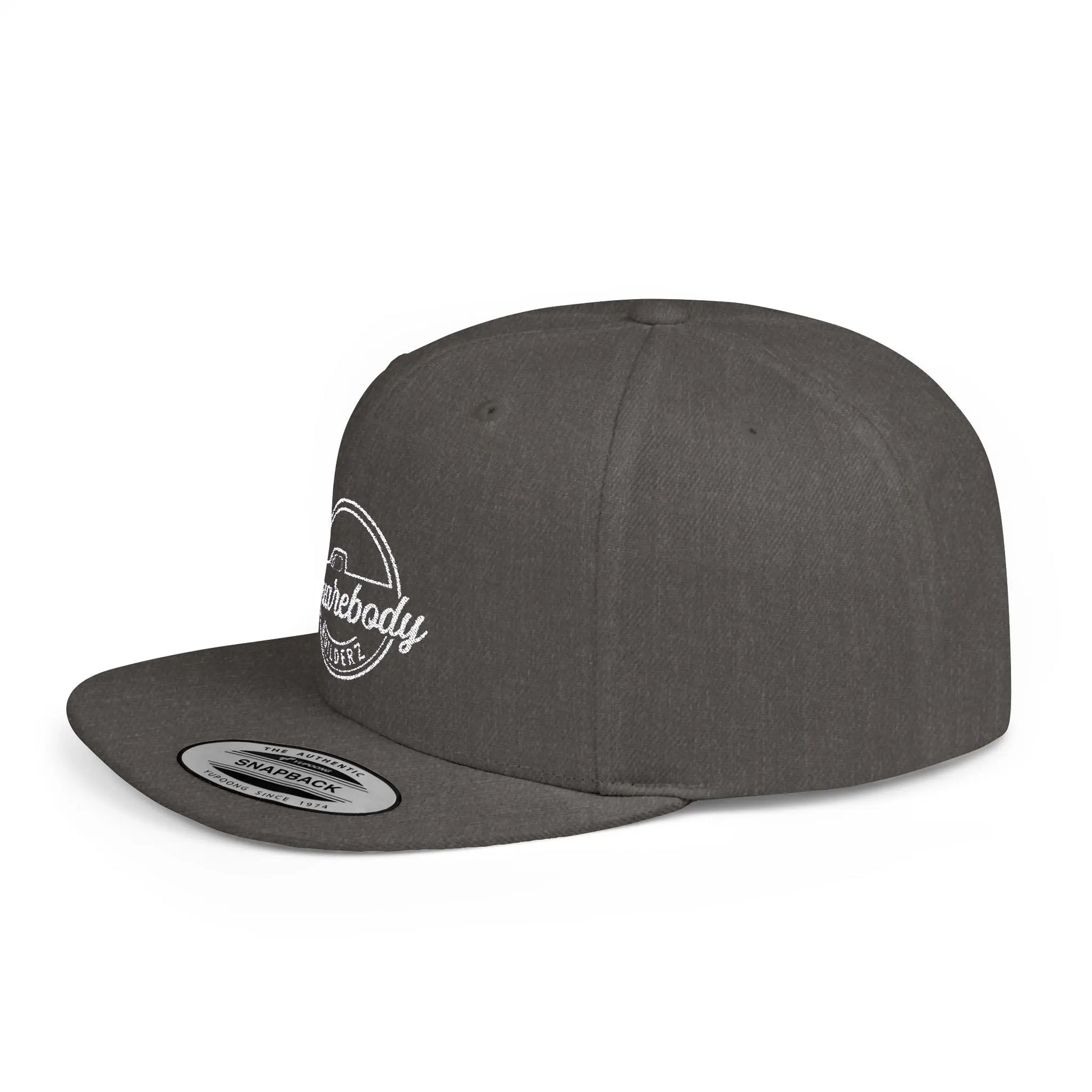 SQUAREBODY_BUILDERZ round logo Flat Bill Snapback Printify