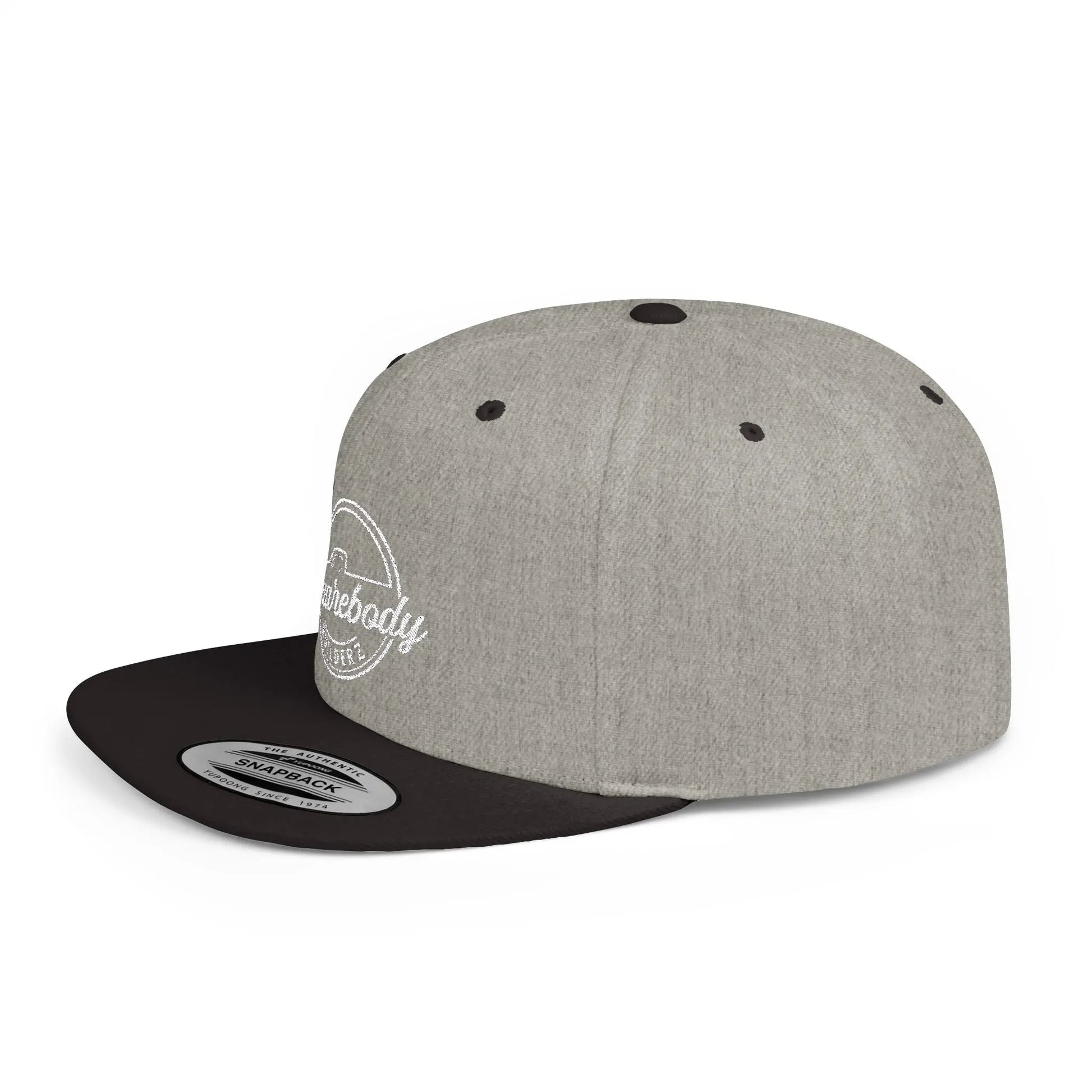 SQUAREBODY_BUILDERZ round logo Flat Bill Snapback Printify