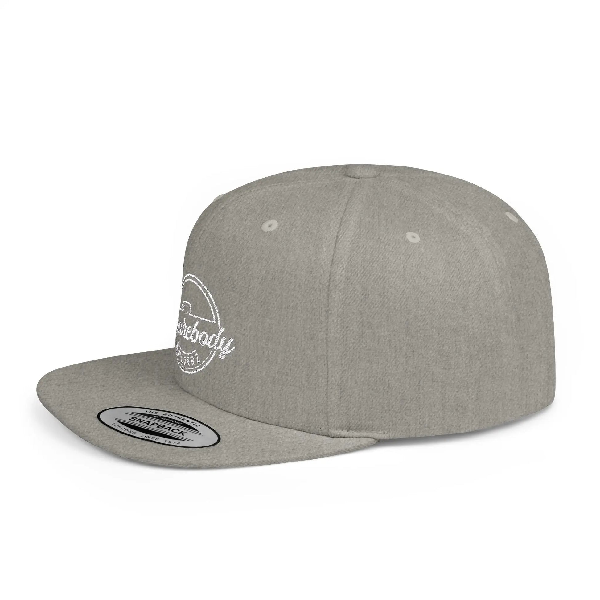SQUAREBODY_BUILDERZ round logo Flat Bill Snapback Printify