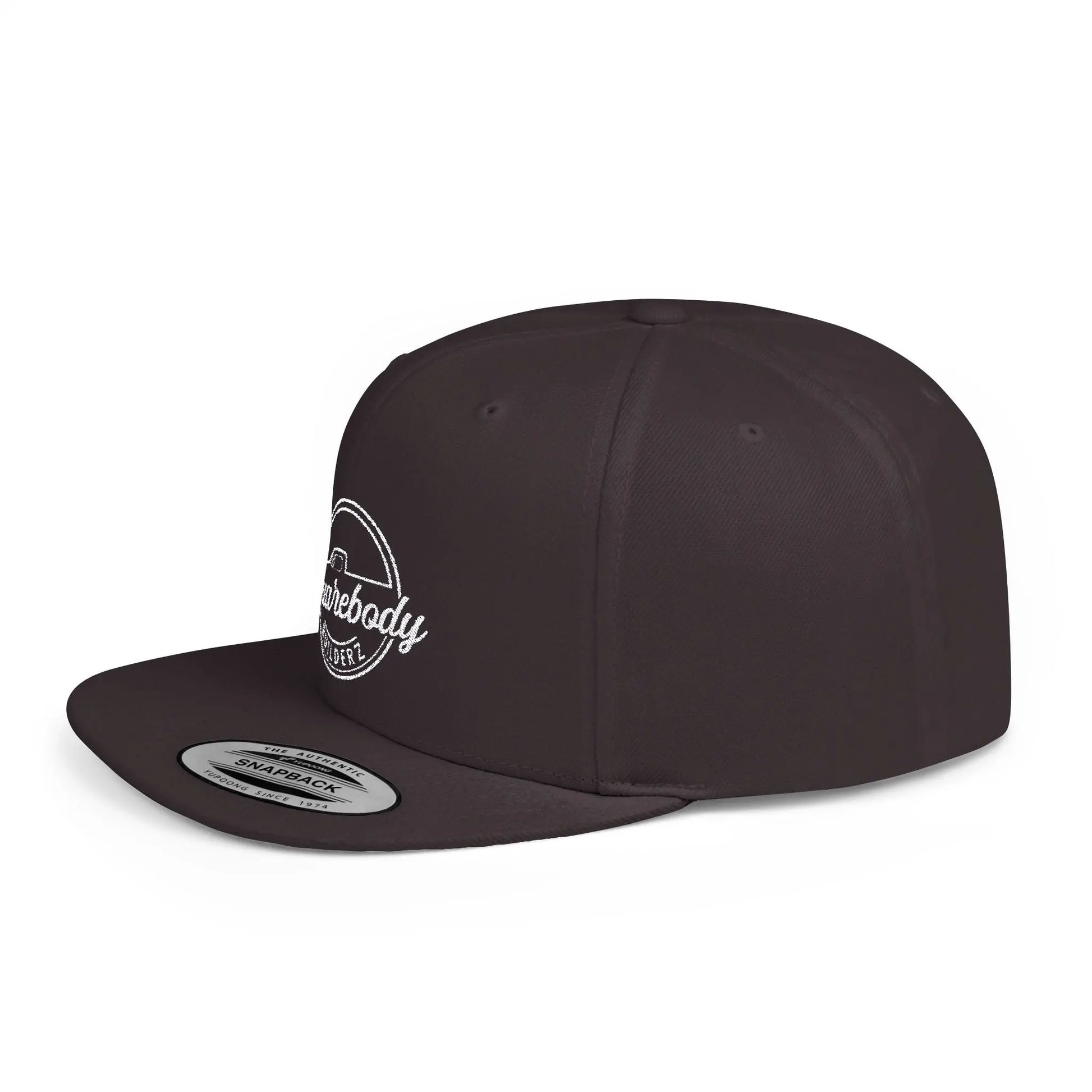 SQUAREBODY_BUILDERZ round logo Flat Bill Snapback Printify