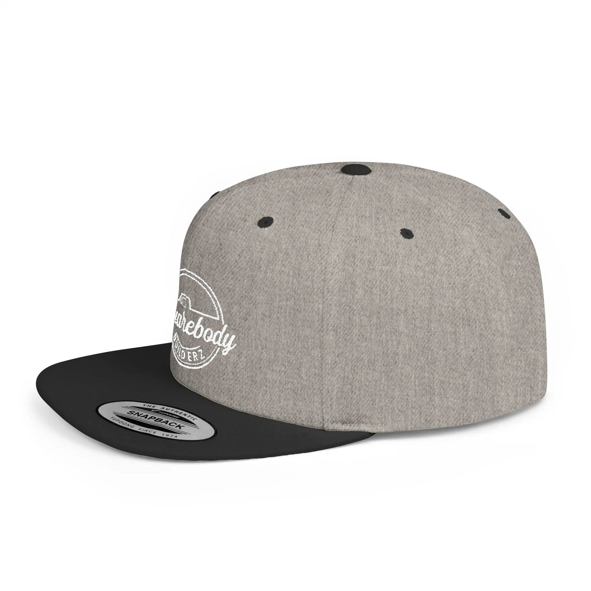 SQUAREBODY_BUILDERZ round logo Flat Bill Snapback Printify