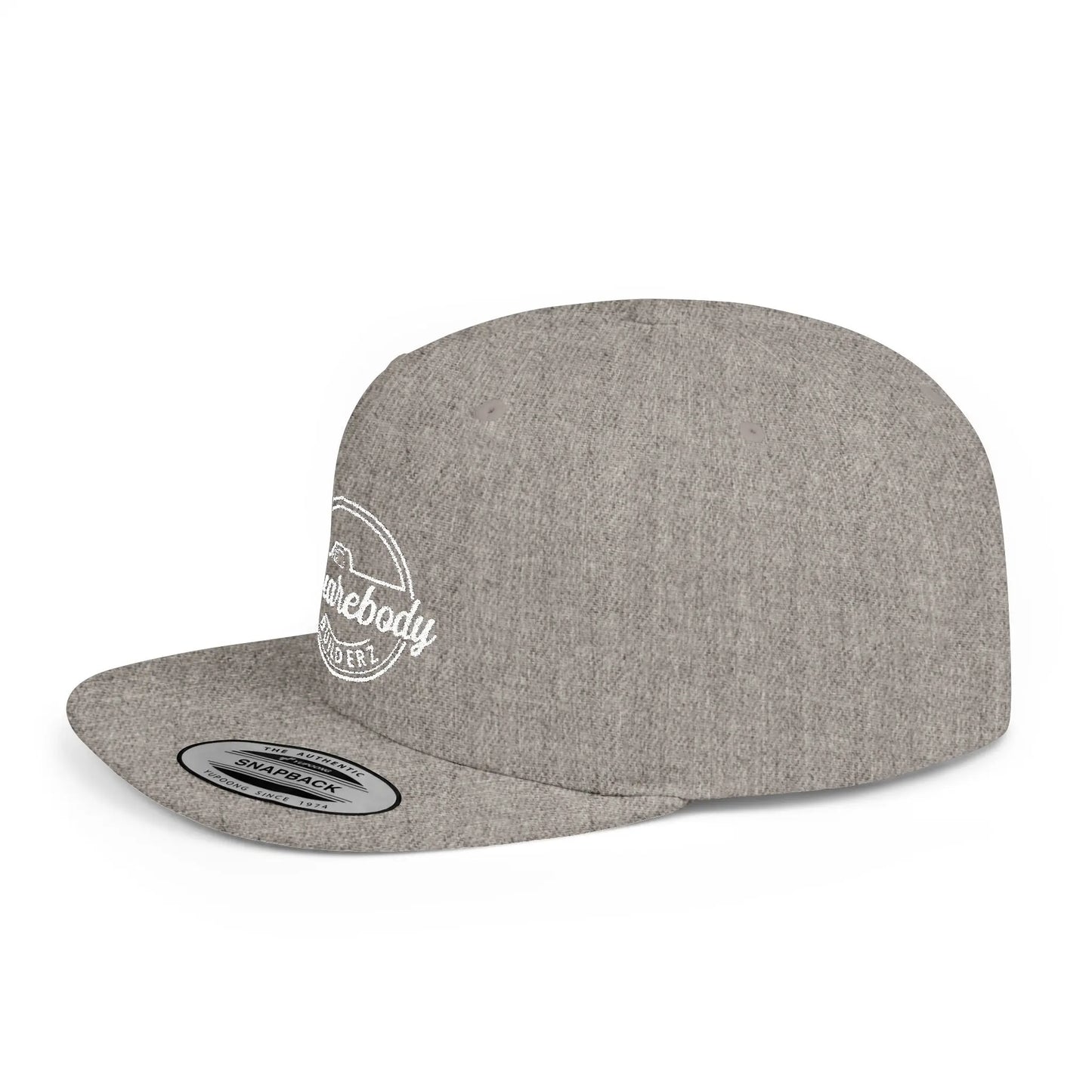 SQUAREBODY_BUILDERZ round logo Flat Bill Snapback Printify