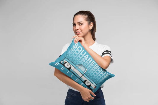 Squarebody Builderz FADED SERIES blue and white Stylish Lumbar Pillow Printify