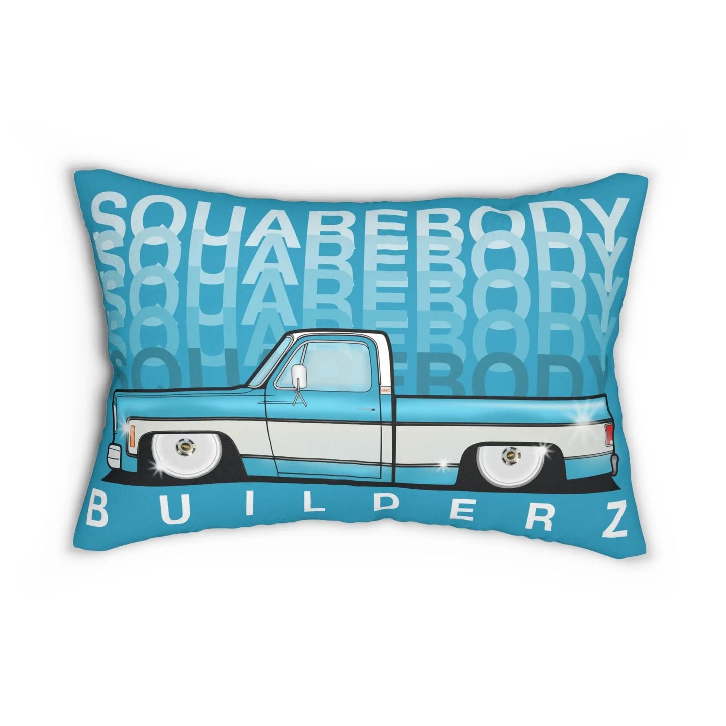 Squarebody Builderz FADED SERIES blue and white Stylish Lumbar Pillow Printify