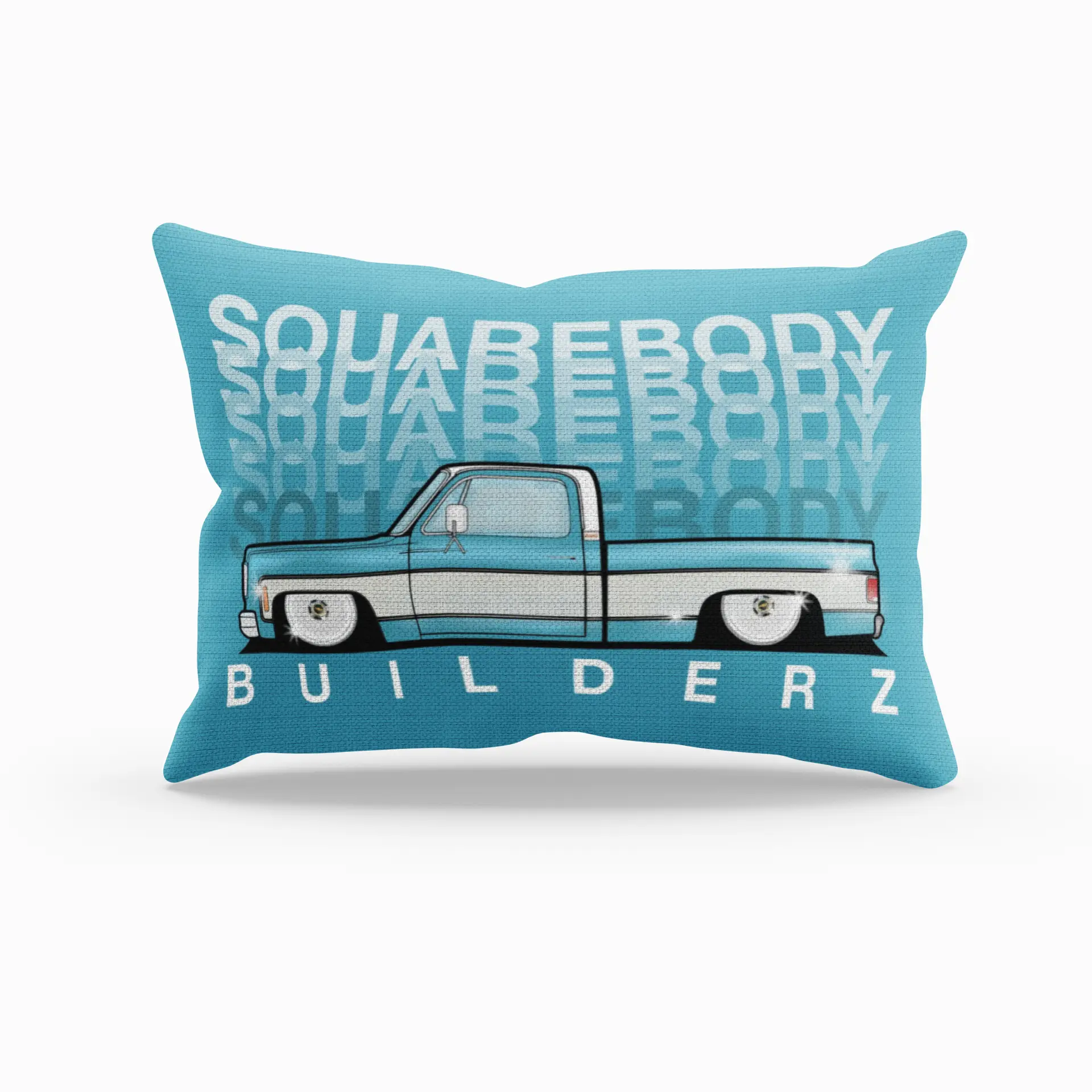Squarebody Builderz FADED SERIES blue and white Stylish Lumbar Pillow Printify