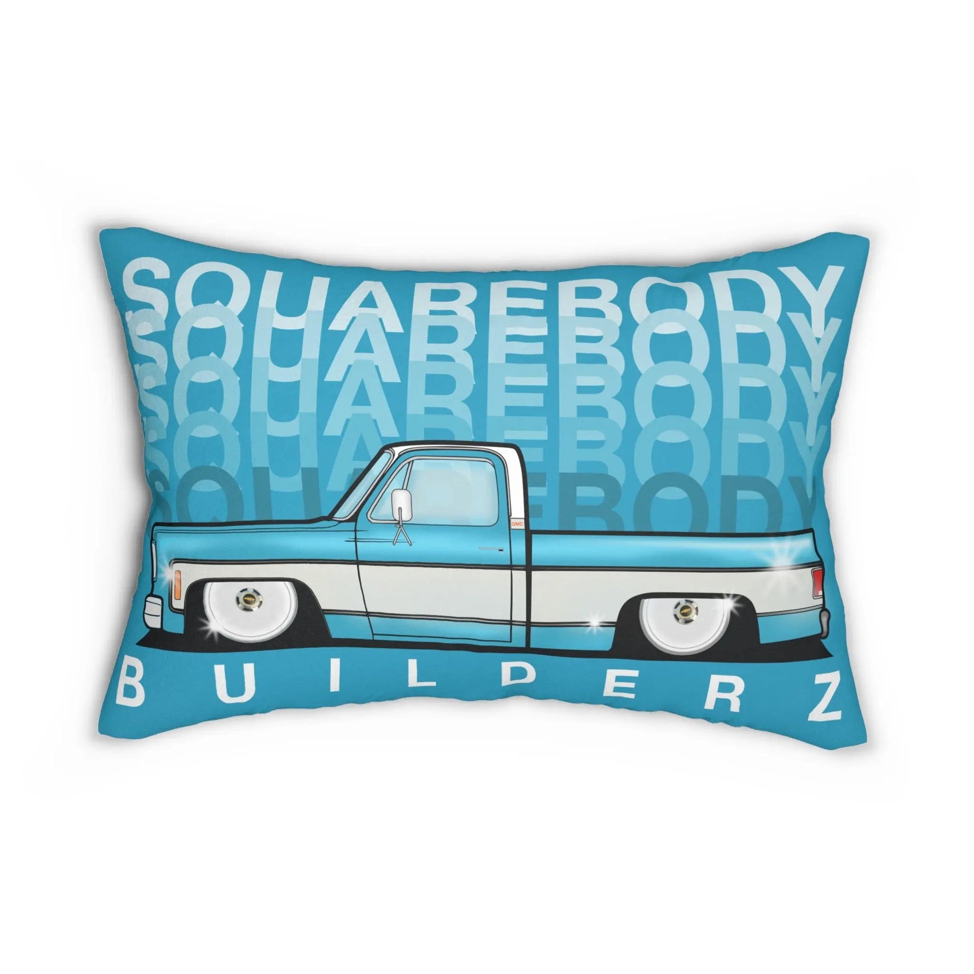 Squarebody Builderz FADED SERIES blue and white Stylish Lumbar Pillow Printify