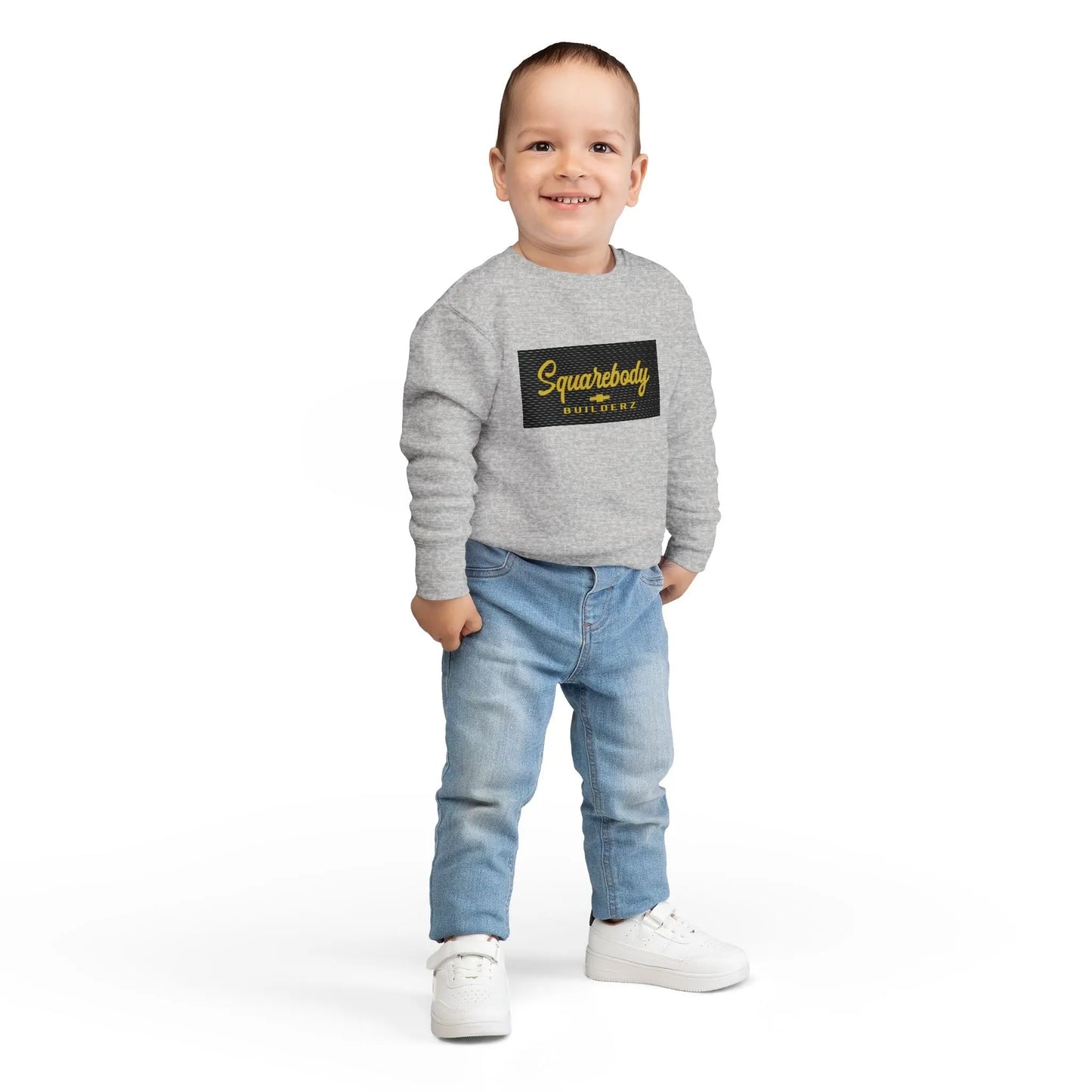 Squarebody Builderz Toddler Sweatshirt, Kids Casual Wear, Children's Gift, Cute Toddler Apparel, Unisex Kids Fashion Printify