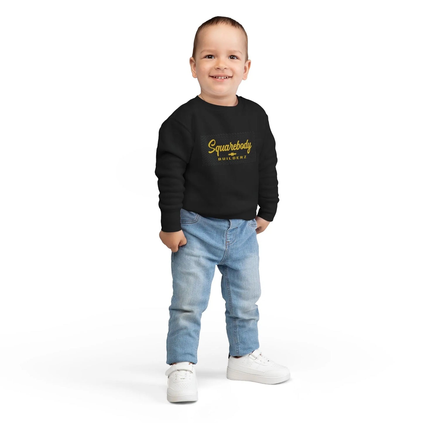 Squarebody Builderz Toddler Sweatshirt, Kids Casual Wear, Children's Gift, Cute Toddler Apparel, Unisex Kids Fashion Printify