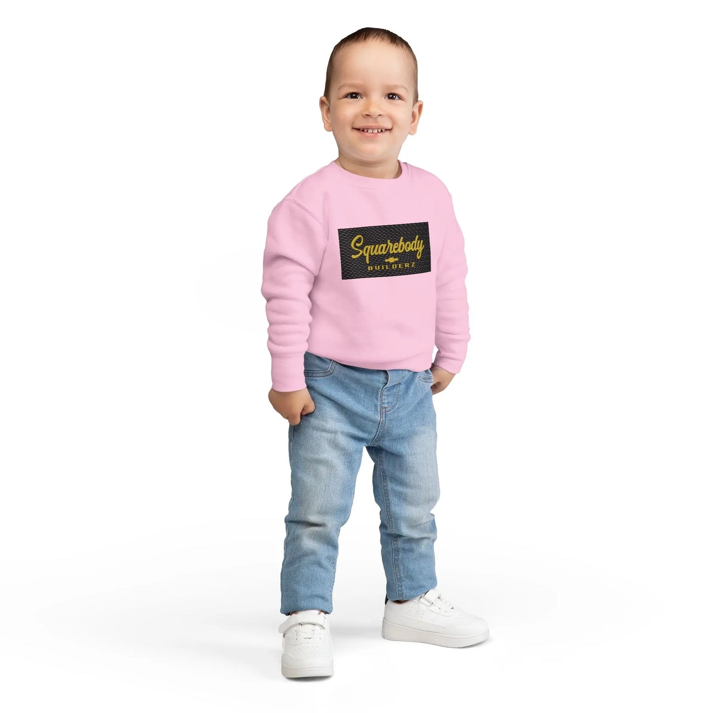 Squarebody Builderz Toddler Sweatshirt, Kids Casual Wear, Children's Gift, Cute Toddler Apparel, Unisex Kids Fashion Printify