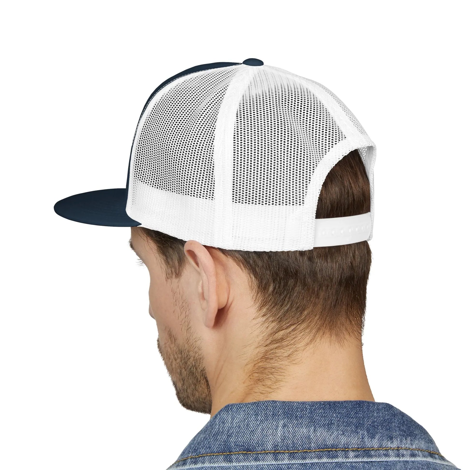 Squarebody Builderz embroidered logo flatbill mesh snapbacks Printify