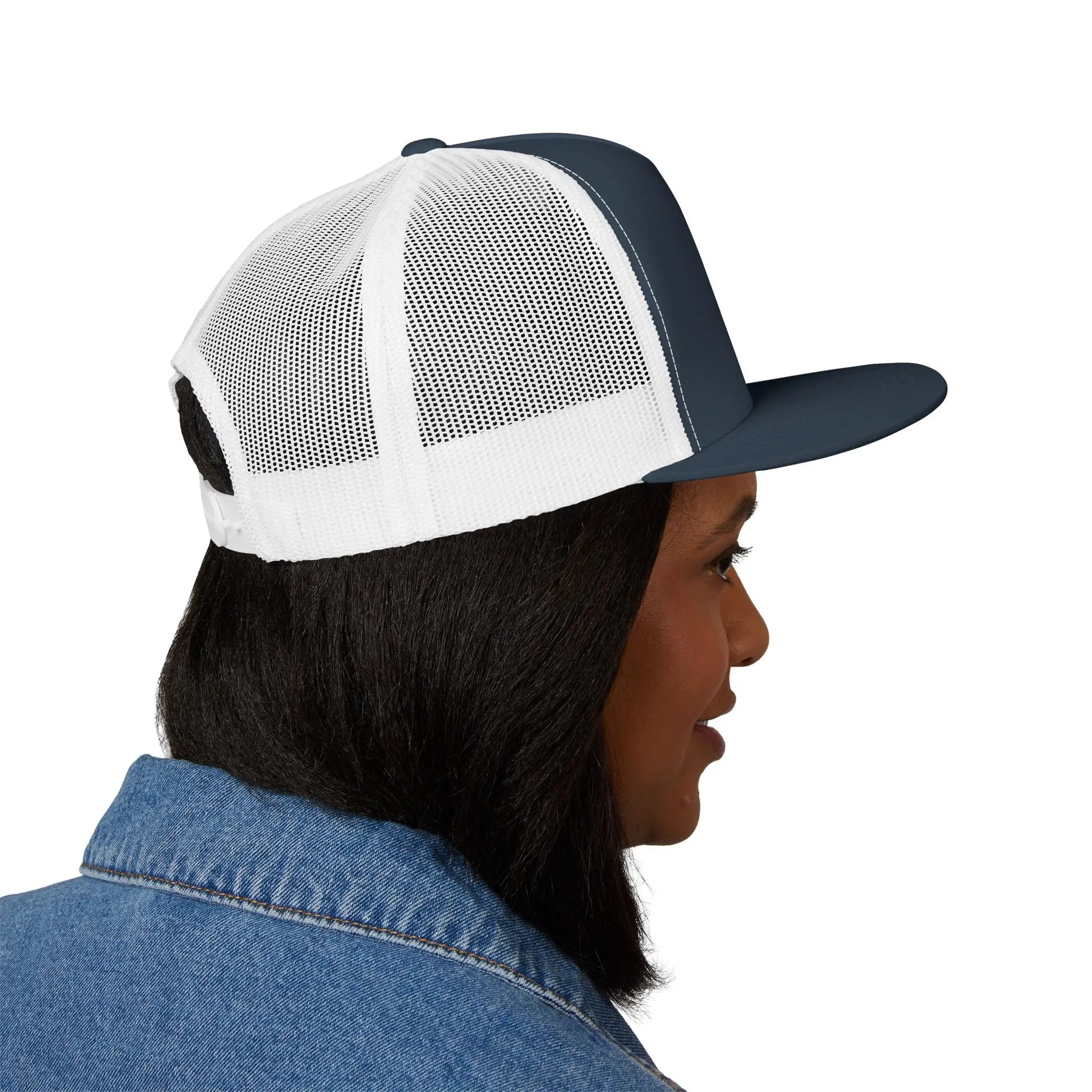 Squarebody Builderz embroidered logo flatbill mesh snapbacks Printify